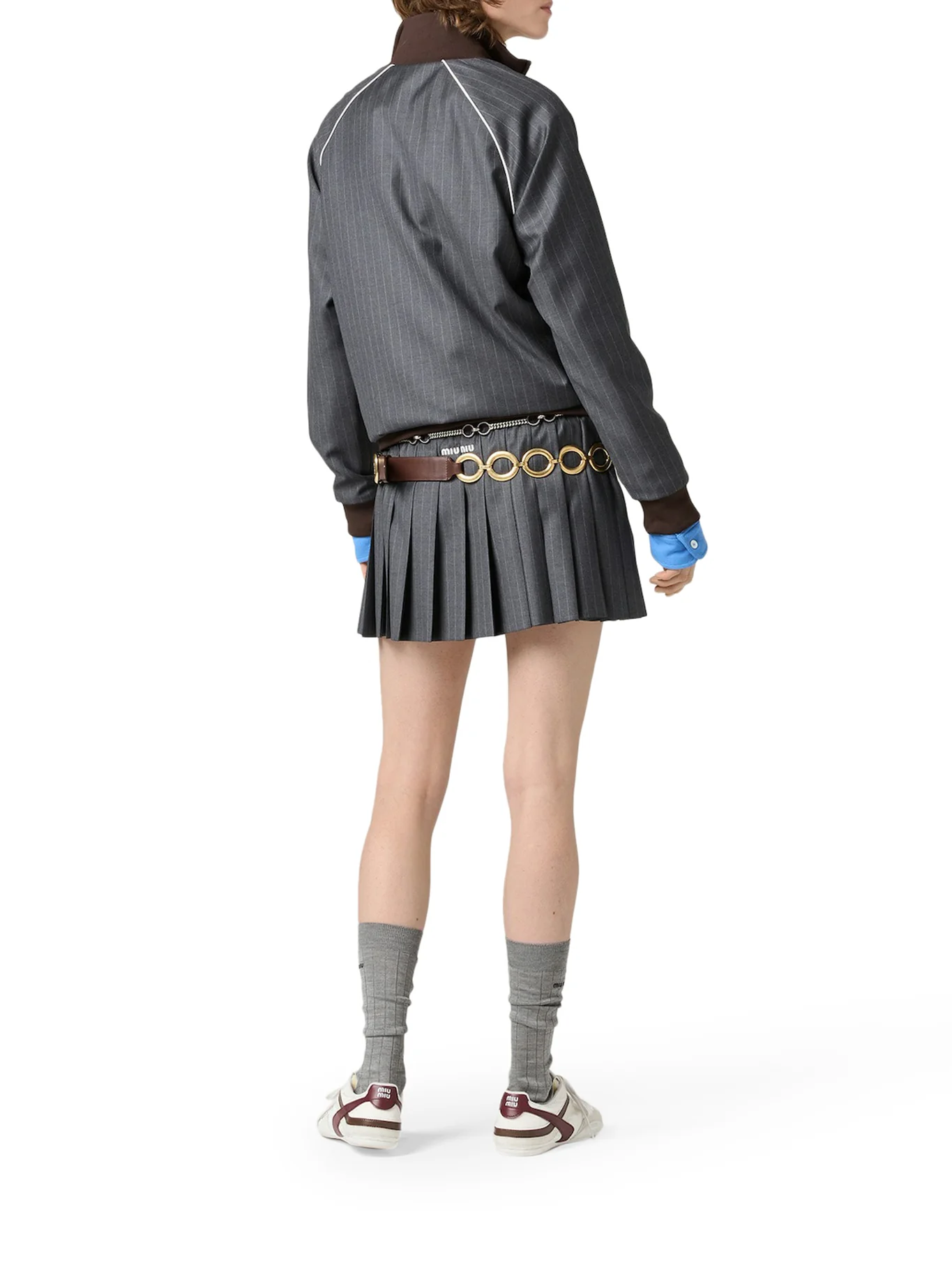 PINSTRIPED PLEATED MINISKIRT - Image 4