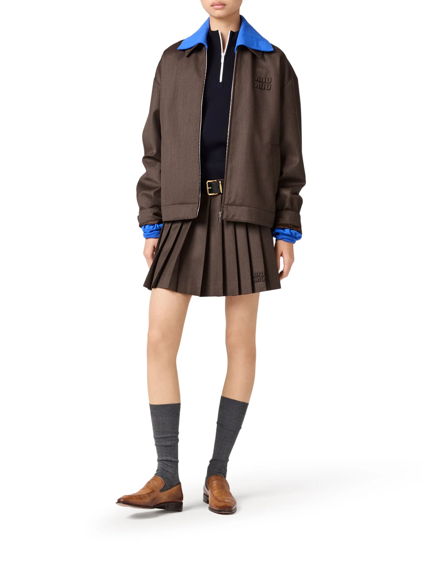 PLEATED MINI SKIRT IN COVER FABRIC - Image 2