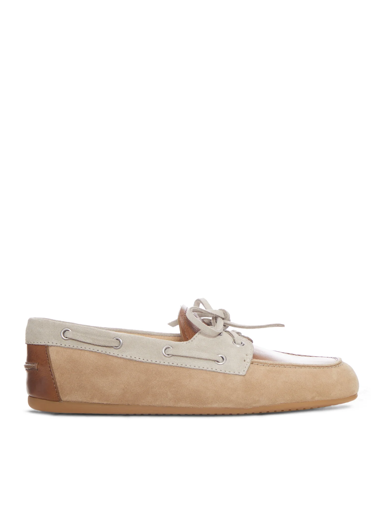 UNLINED LEATHER AND SUEDE LOAFERS