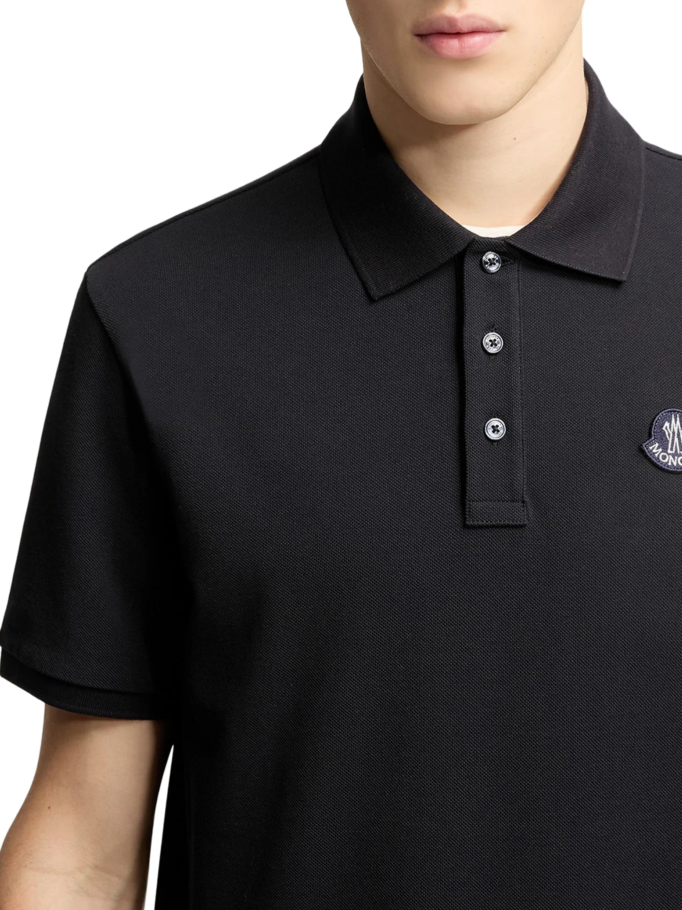 COTTON PIQUET POLO SHIRT WITH LOGO PATCH - Image 6