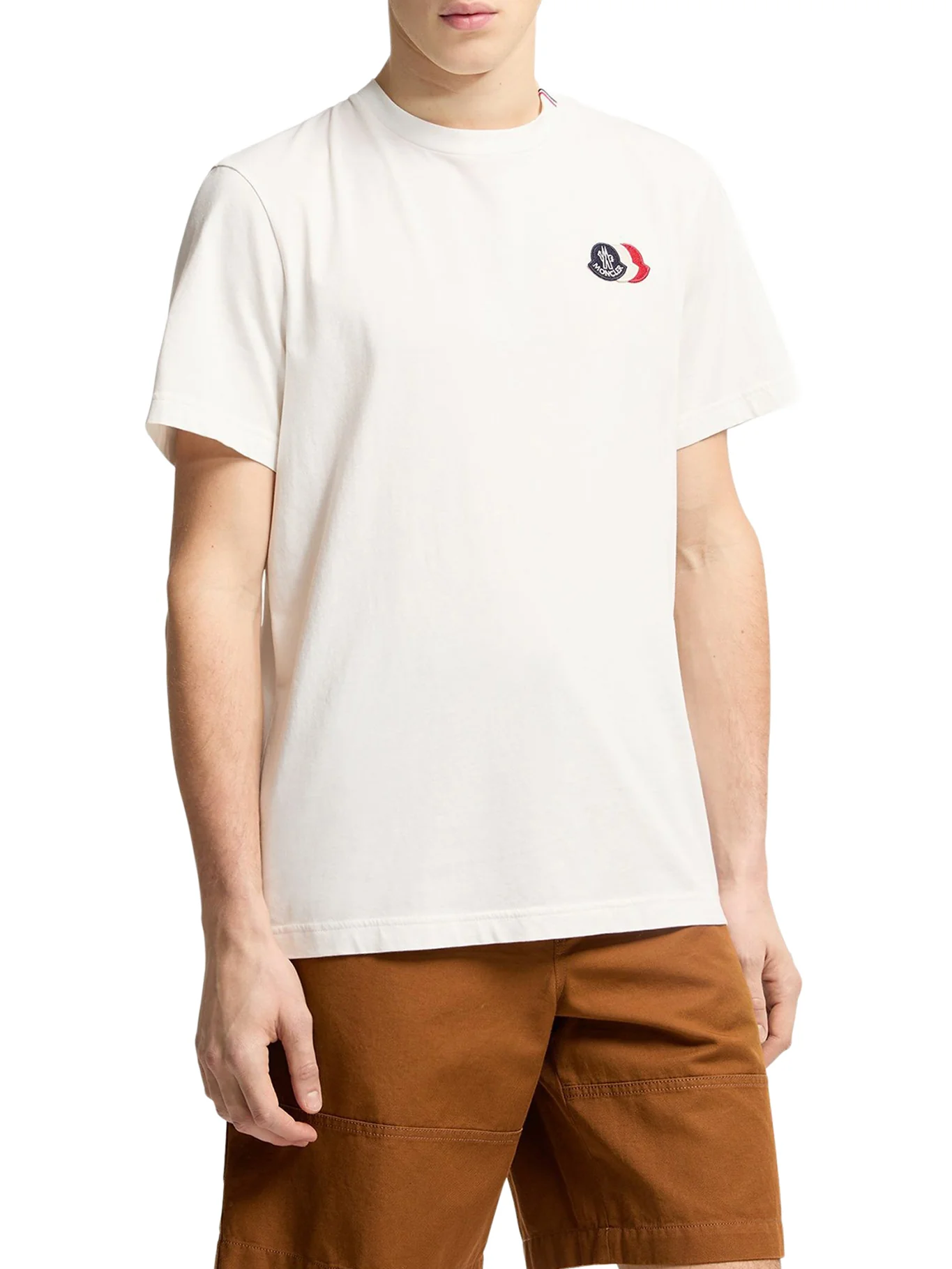 COTTON T-SHIRT WITH EMBROIDERED TRICOLOR LOGO - Image 3