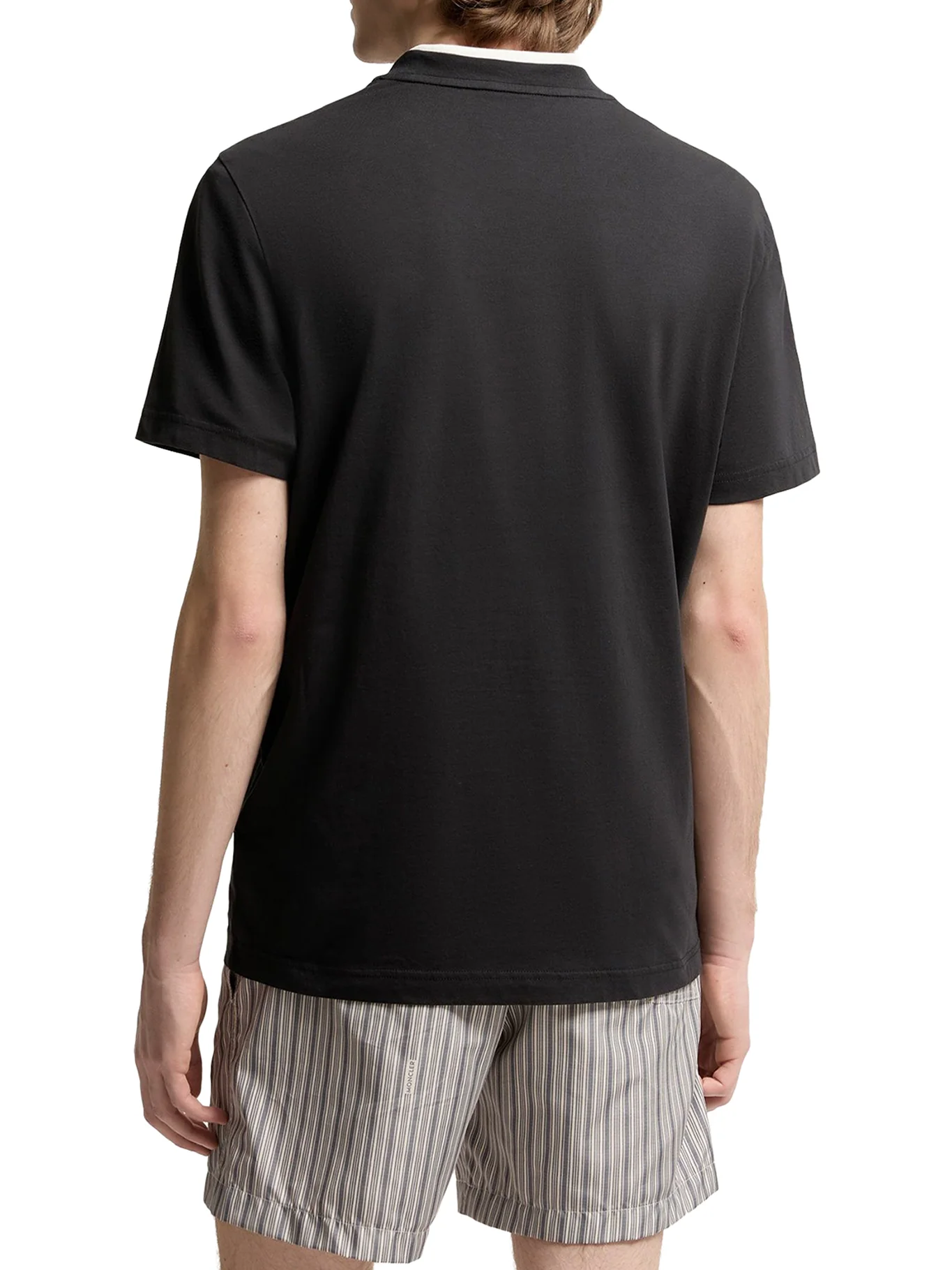 NAVY BLUE COTTON T-SHIRT WITH EMBROIDERED TRICOLOR LOGO - Image 4