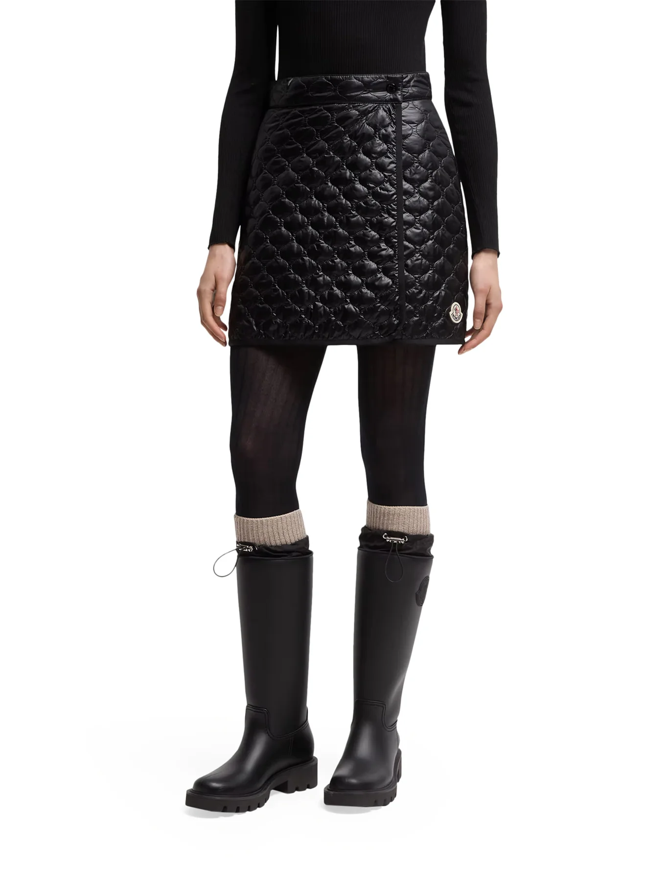 PADDED MINI SKIRT WITH CHECKED QUILTING - Image 3