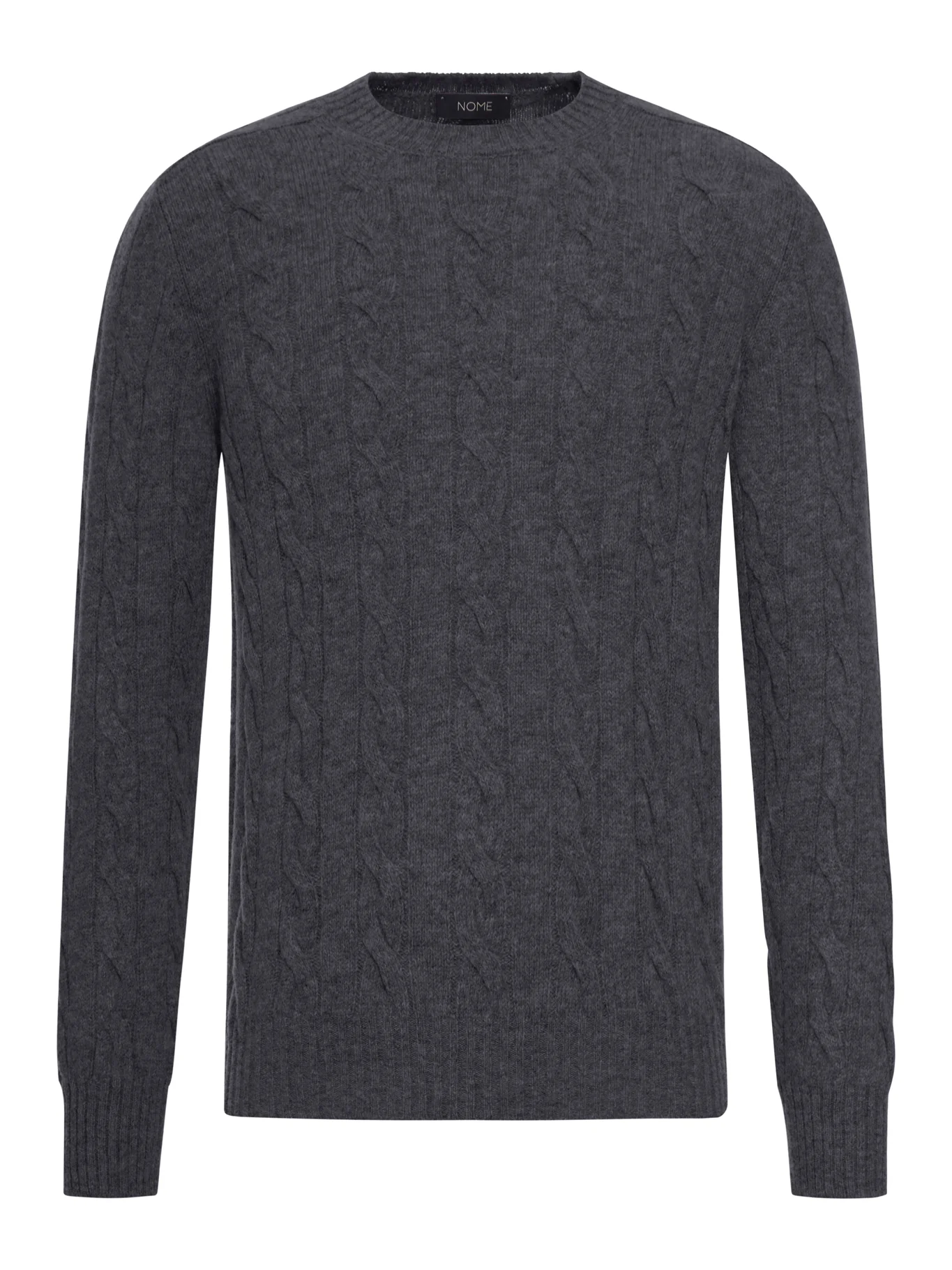 SHETLAND WOOL CABLE-KNIT CREWNECK