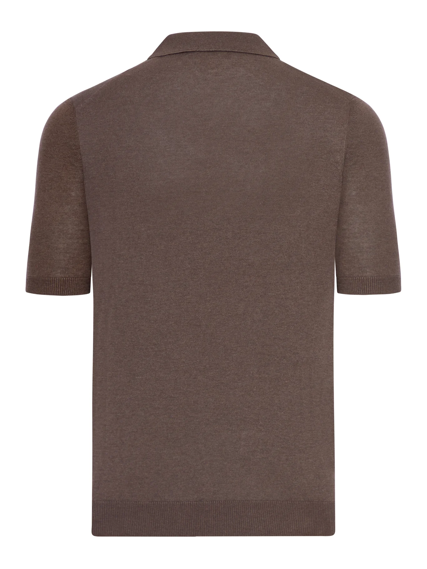 V-NECK POLO SHIRT WITH MELANGE EFFECT IN SILK - Image 2