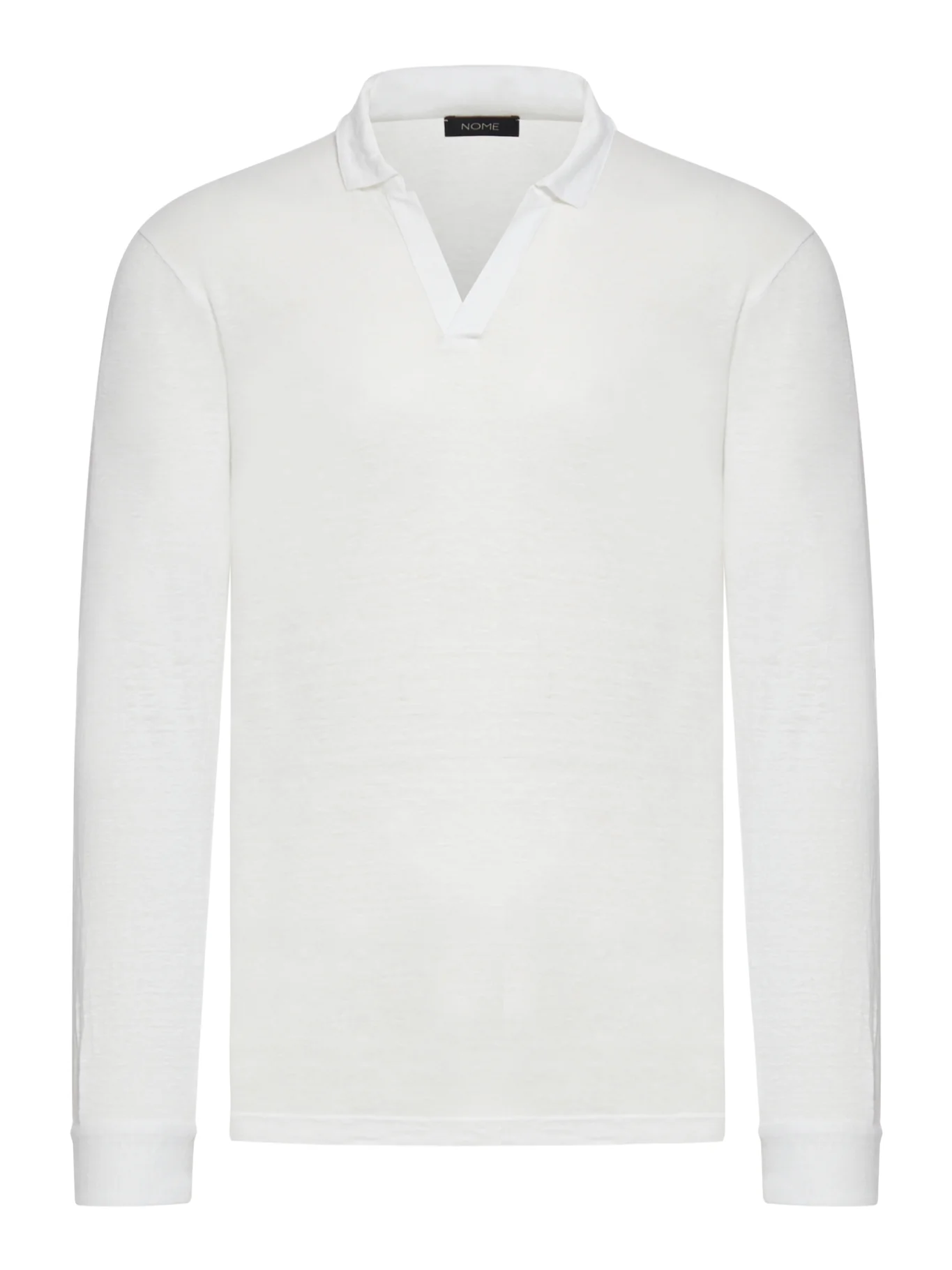 LONG-SLEEVED LINEN POLO SHIRT