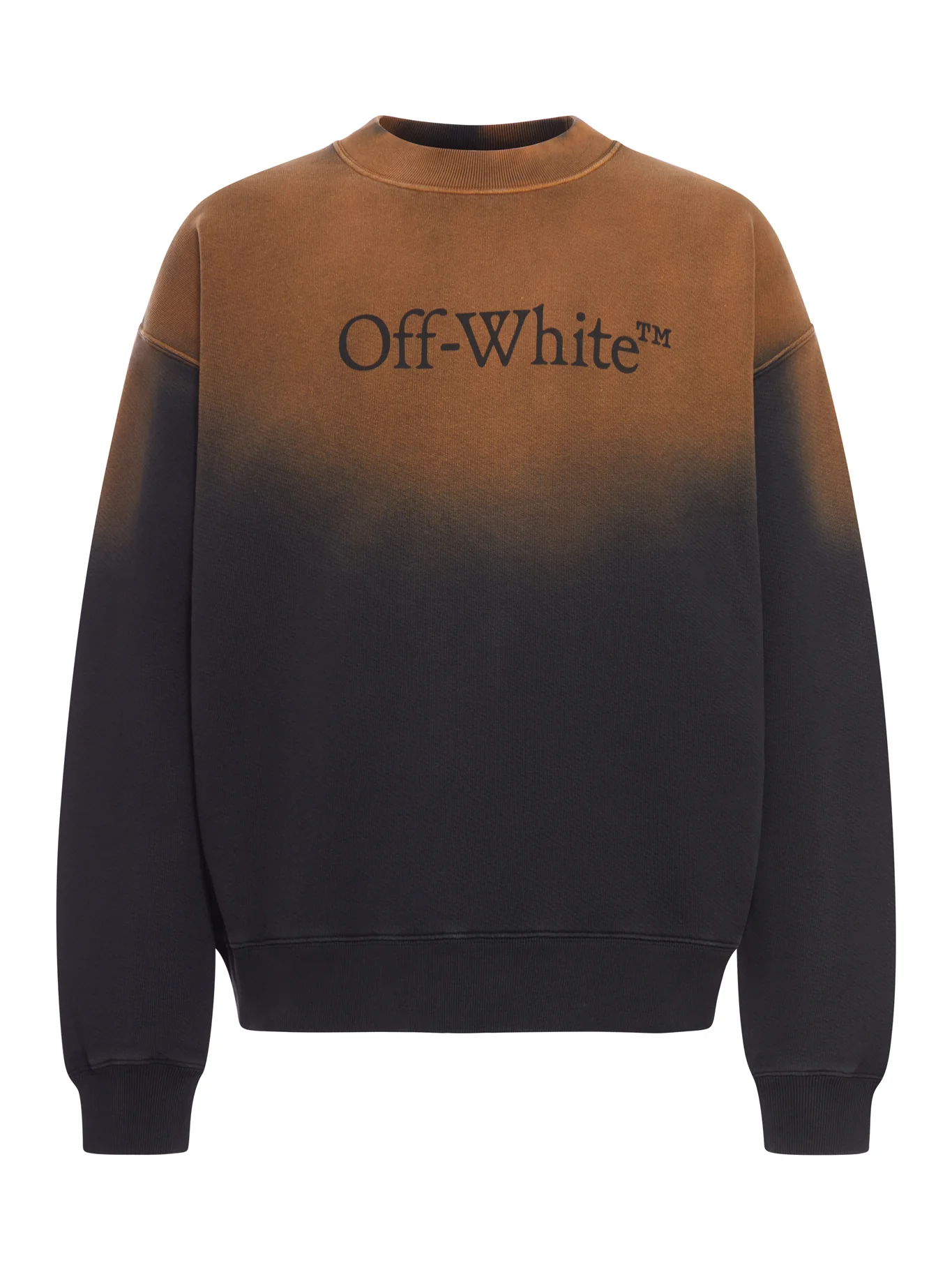 CREW NECK COTTON SWEATSHIRT WITH DEGRADED EFFECT