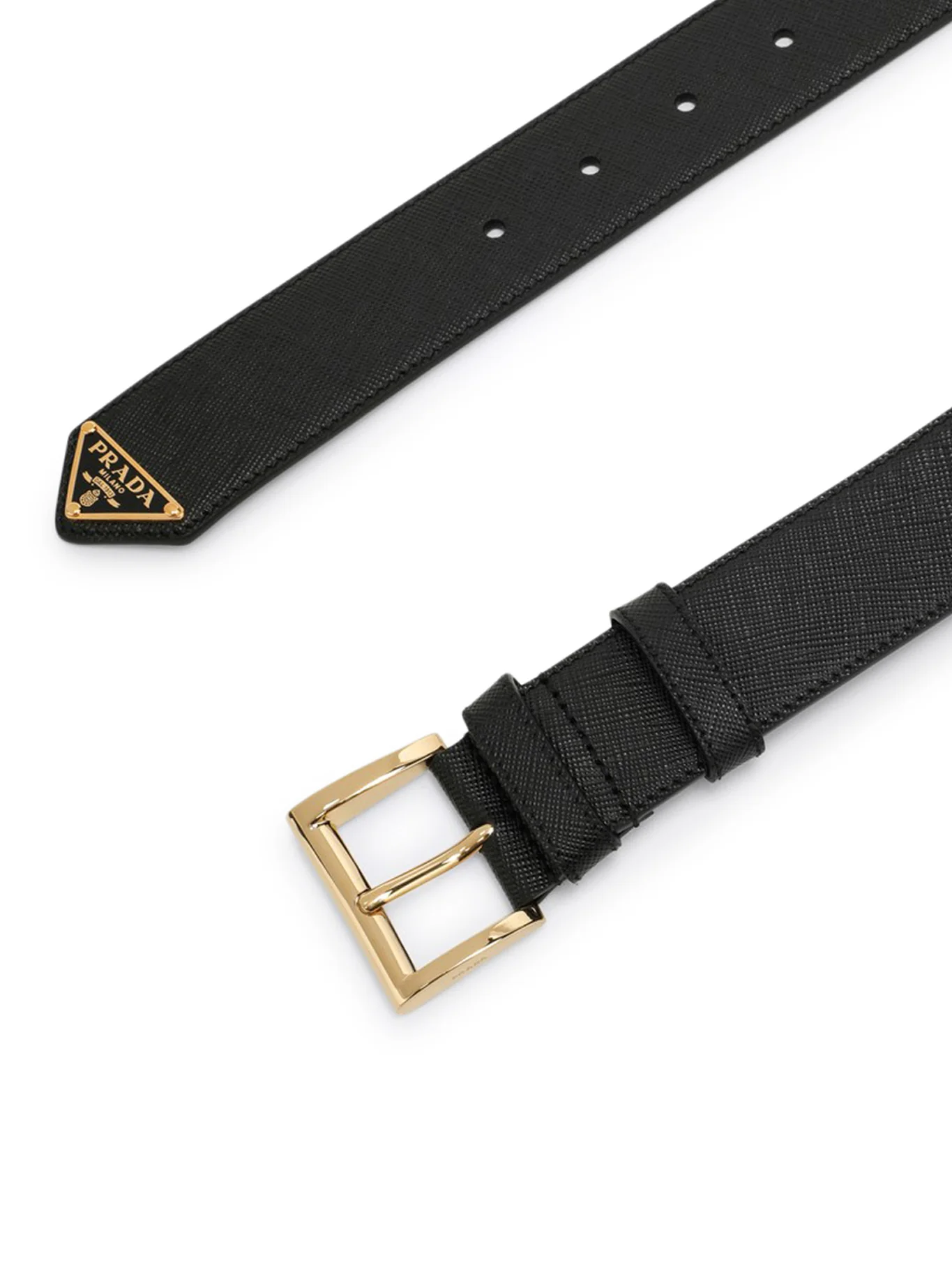 SAFFIANO BELT WITH LOGO PLATE - Image 3