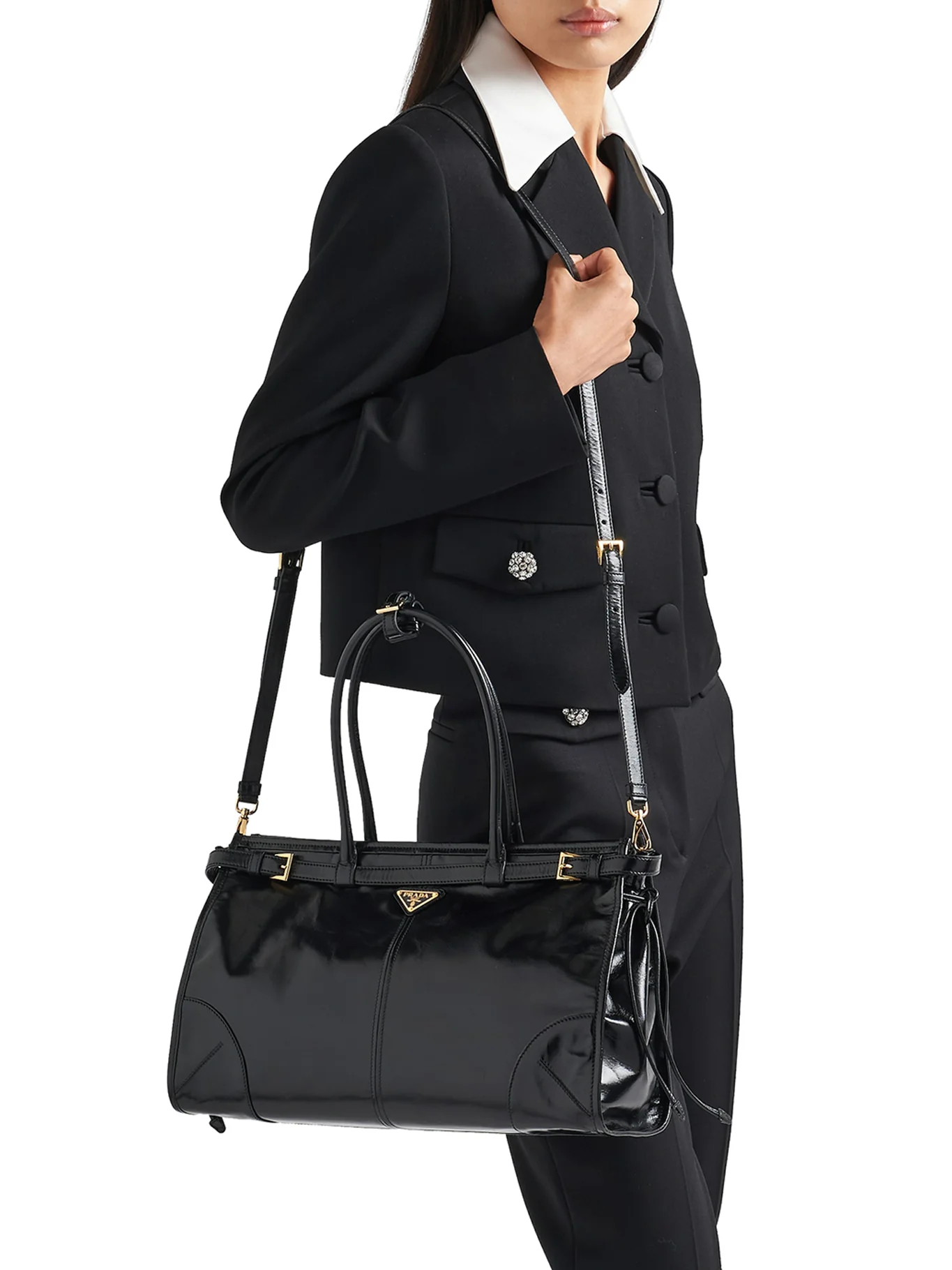 PRADA BONNIE LARGE LEATHER HANDBAG - Image 3