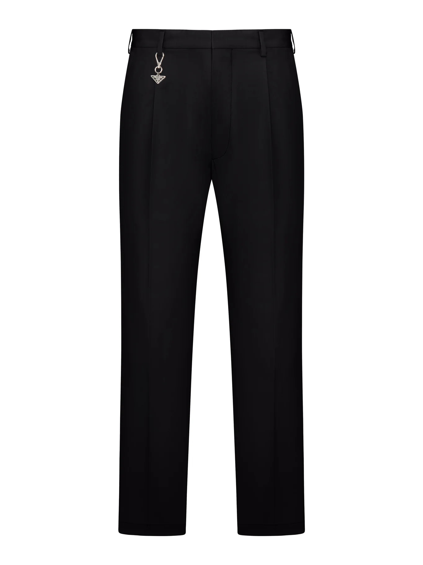 COTTON TROUSERS WITH ENAMELED METAL TRIANGLE LOGO