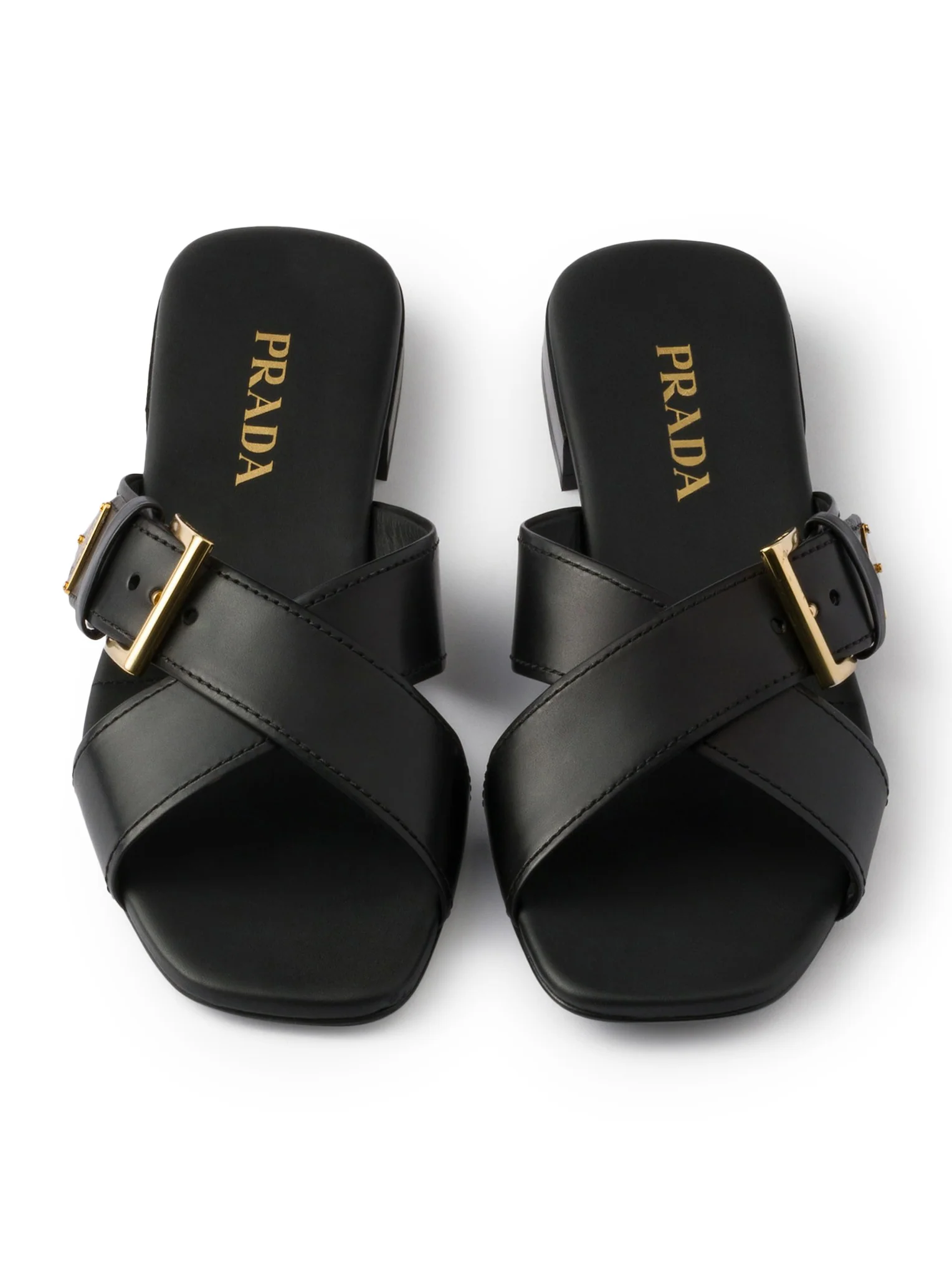 LEATHER SLIDER SANDALS WITH BUCKLE - Image 4