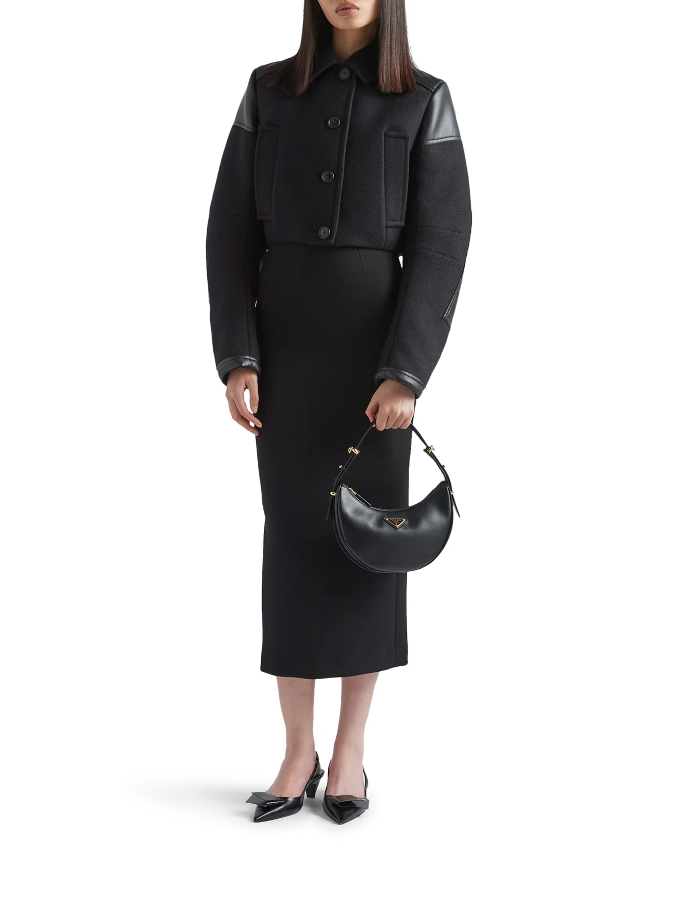 PRADA ARQUÉ LEATHER SHOULDER BAG - Image 2