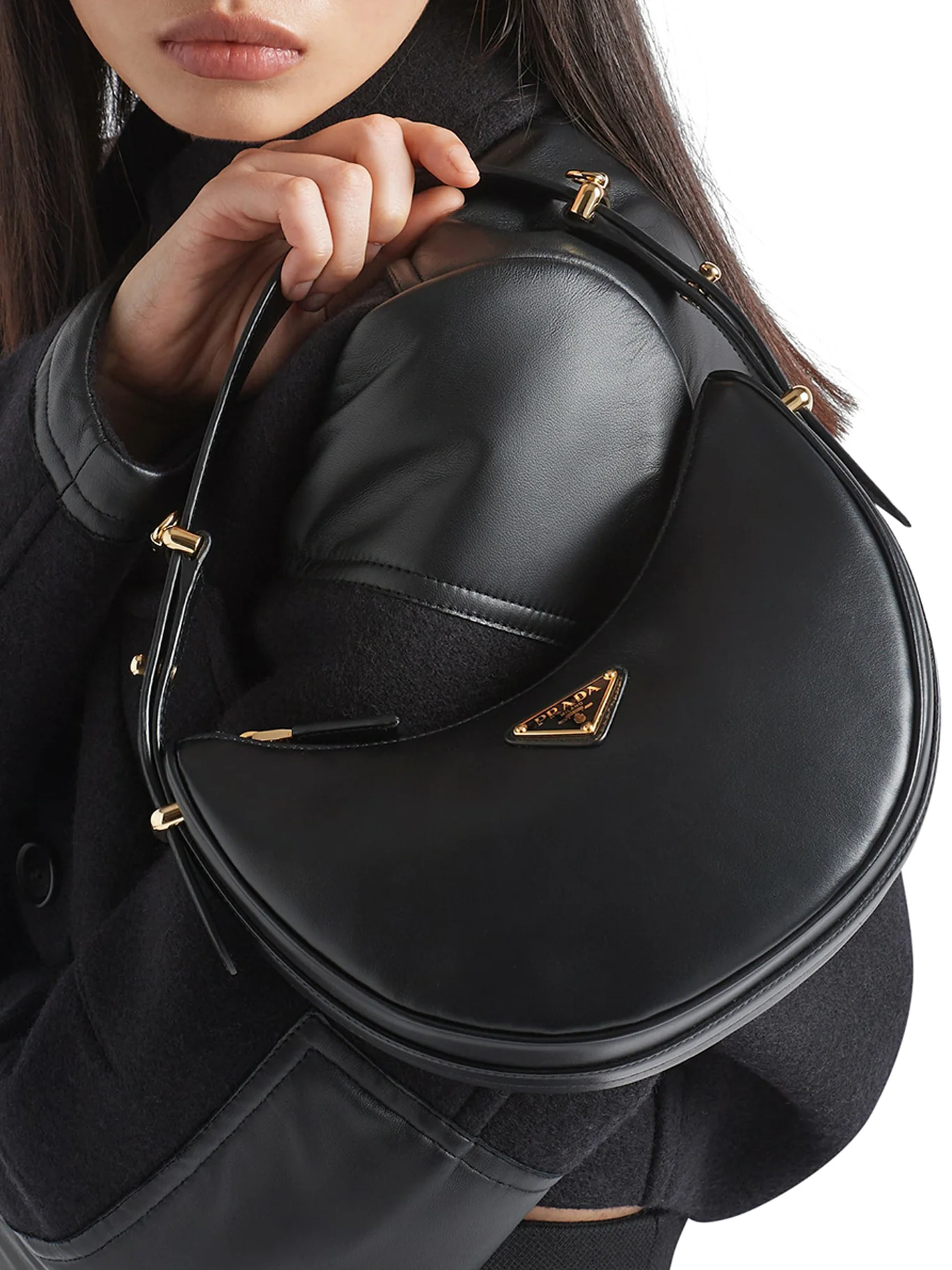 PRADA ARQUÉ LEATHER SHOULDER BAG - Image 9