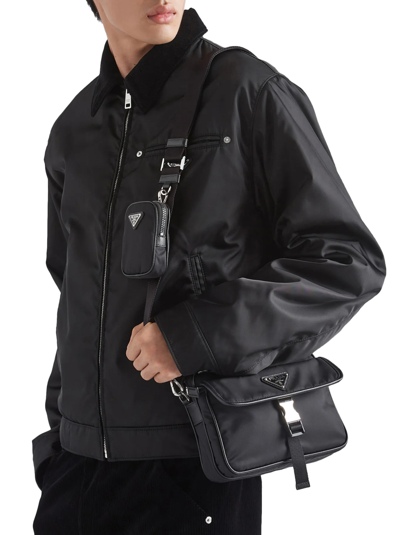 SHOULDER BAG IN RE-NYLON AND SAFFIANO - Image 3