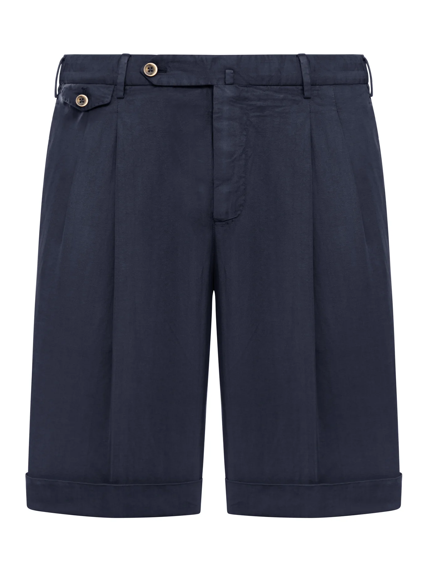 LINEN BLEND BERMUDA SHORTS