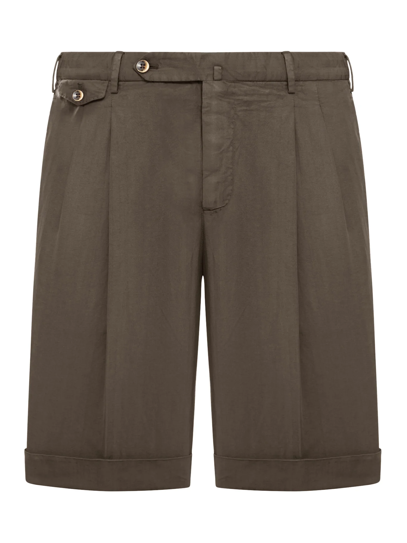 LINEN BLEND BERMUDA SHORTS