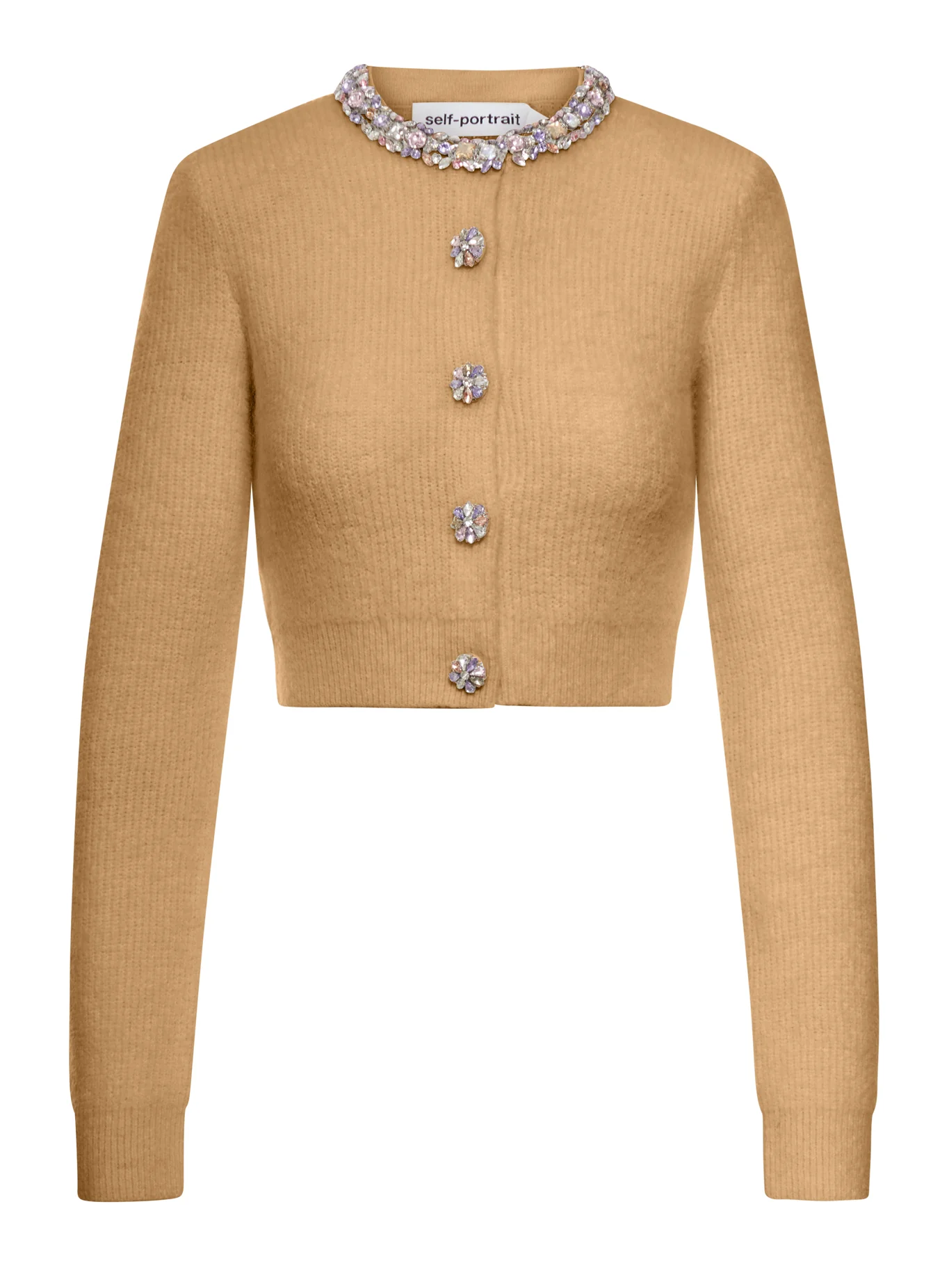 ALPACA CARDIGAN WITH JEWEL DECORATIONS