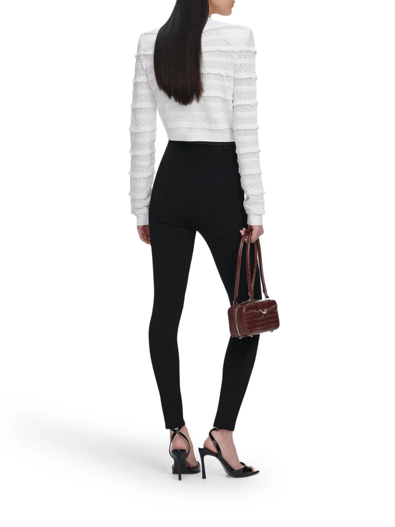 WHITE POINTELLE DIAMANTE CARDIGAN - Image 3