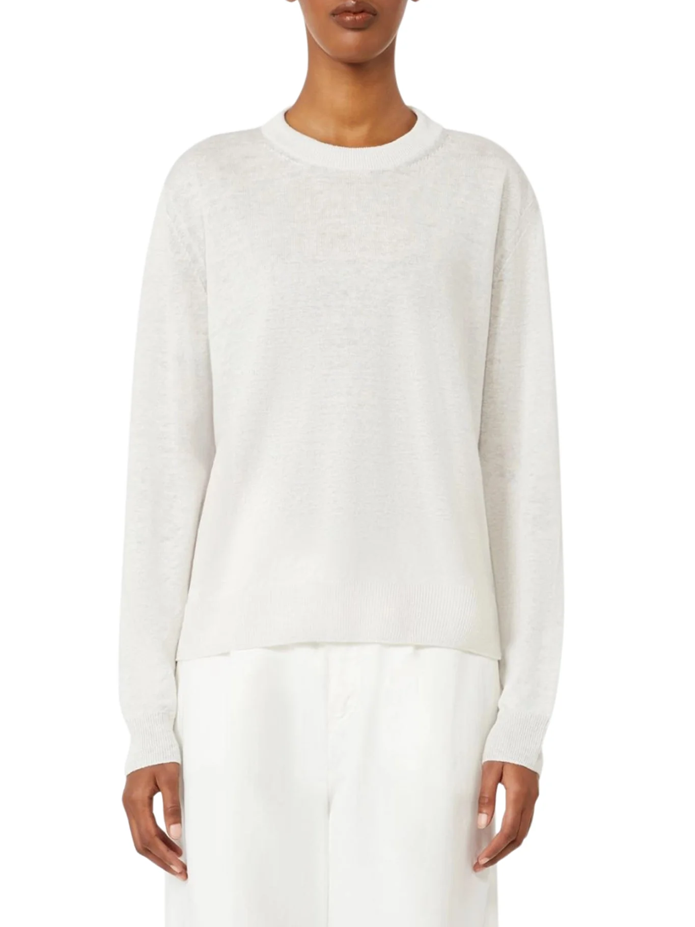 CREW NECK SWEATER IN LINEN YARN - Image 3
