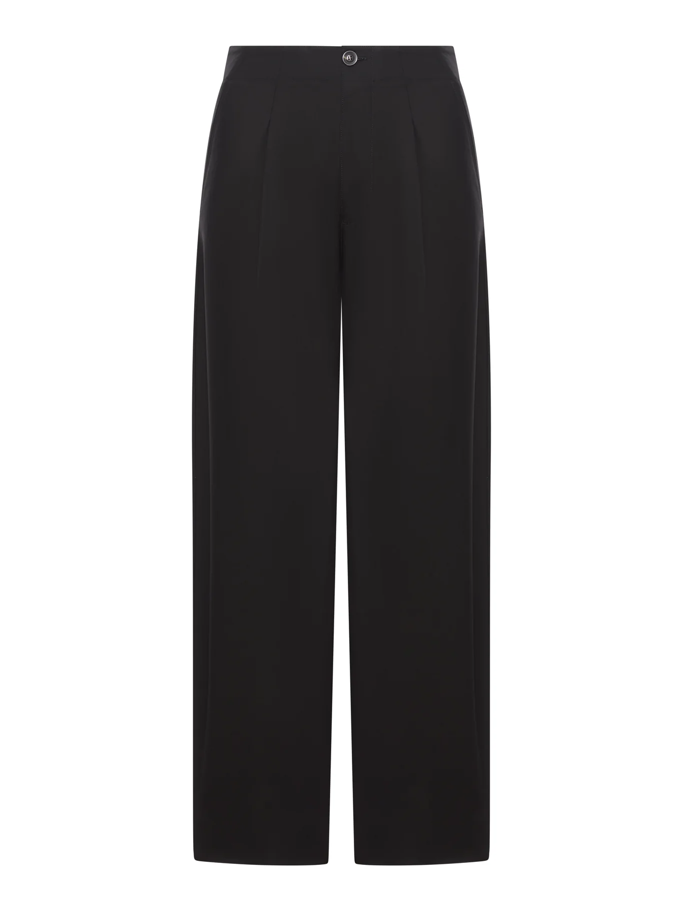 DALEY PLEATED BLACK COTTON TROUSERS