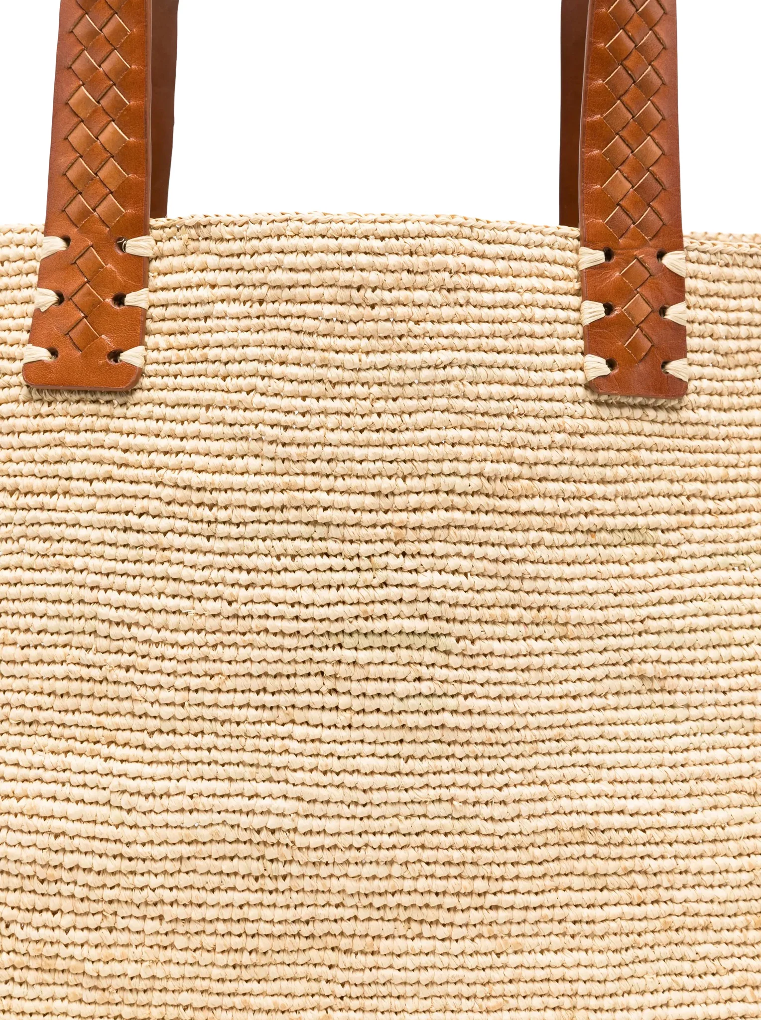 CHLOE` RAFFIA TOTE BAG WITH LEATHER DETAILS - Image 5