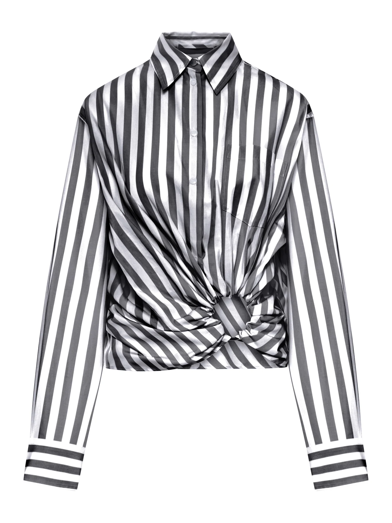 PALMIZI CROPPED COTTON SHIRT WITH FRONT KNOT