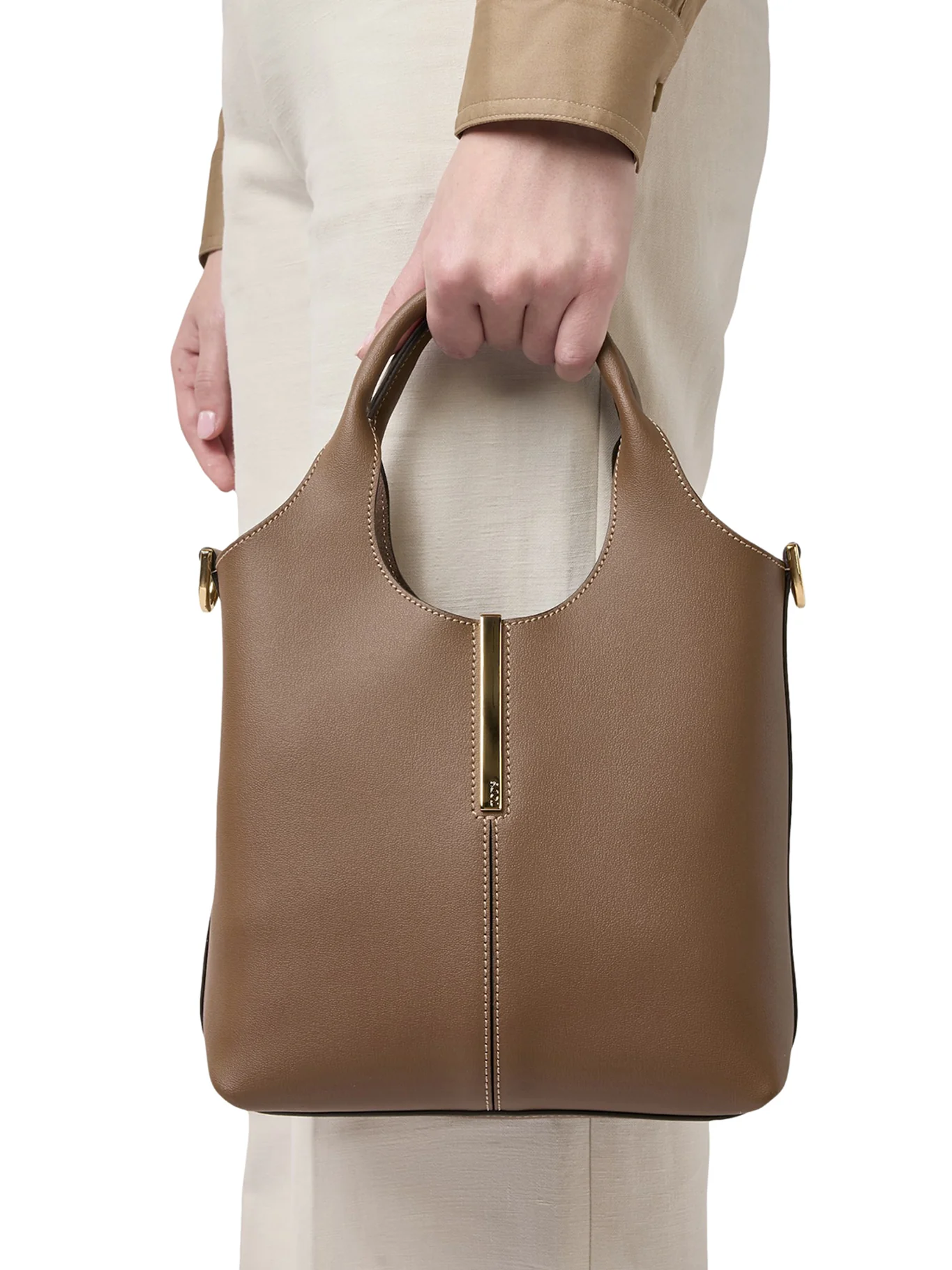 MINI LEATHER TOTE SHOPPING BAG - Image 4