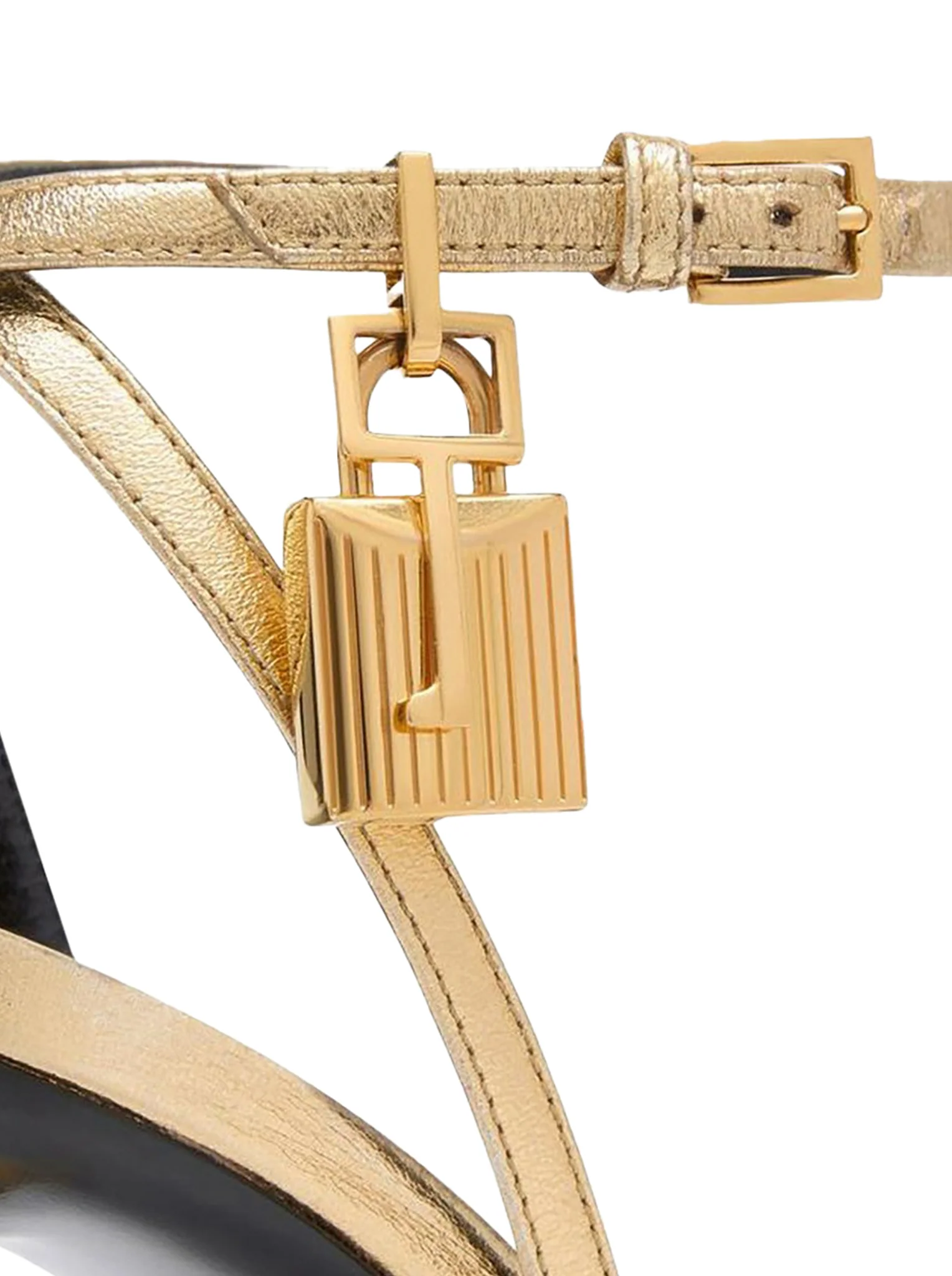GOLDEN PATENT LEATHER STILETTO HIGH HEEL PUMPS - Image 5