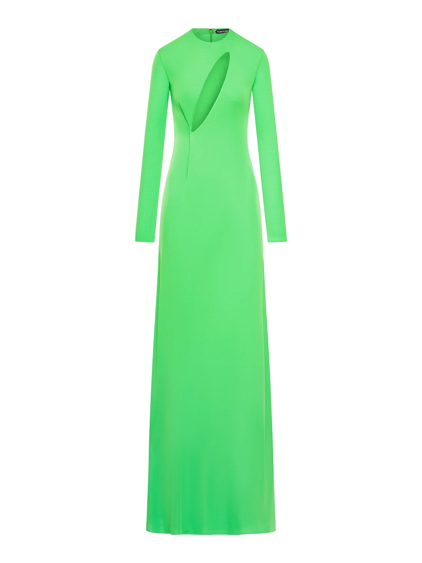 LONG SLEEVE SLASH FRONT EVENING DRESS