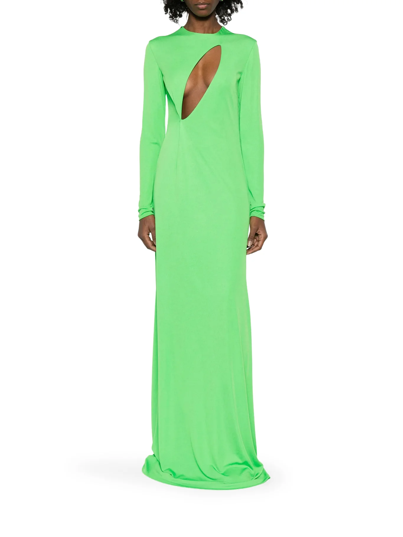 LONG SLEEVE SLASH FRONT EVENING DRESS - Image 2