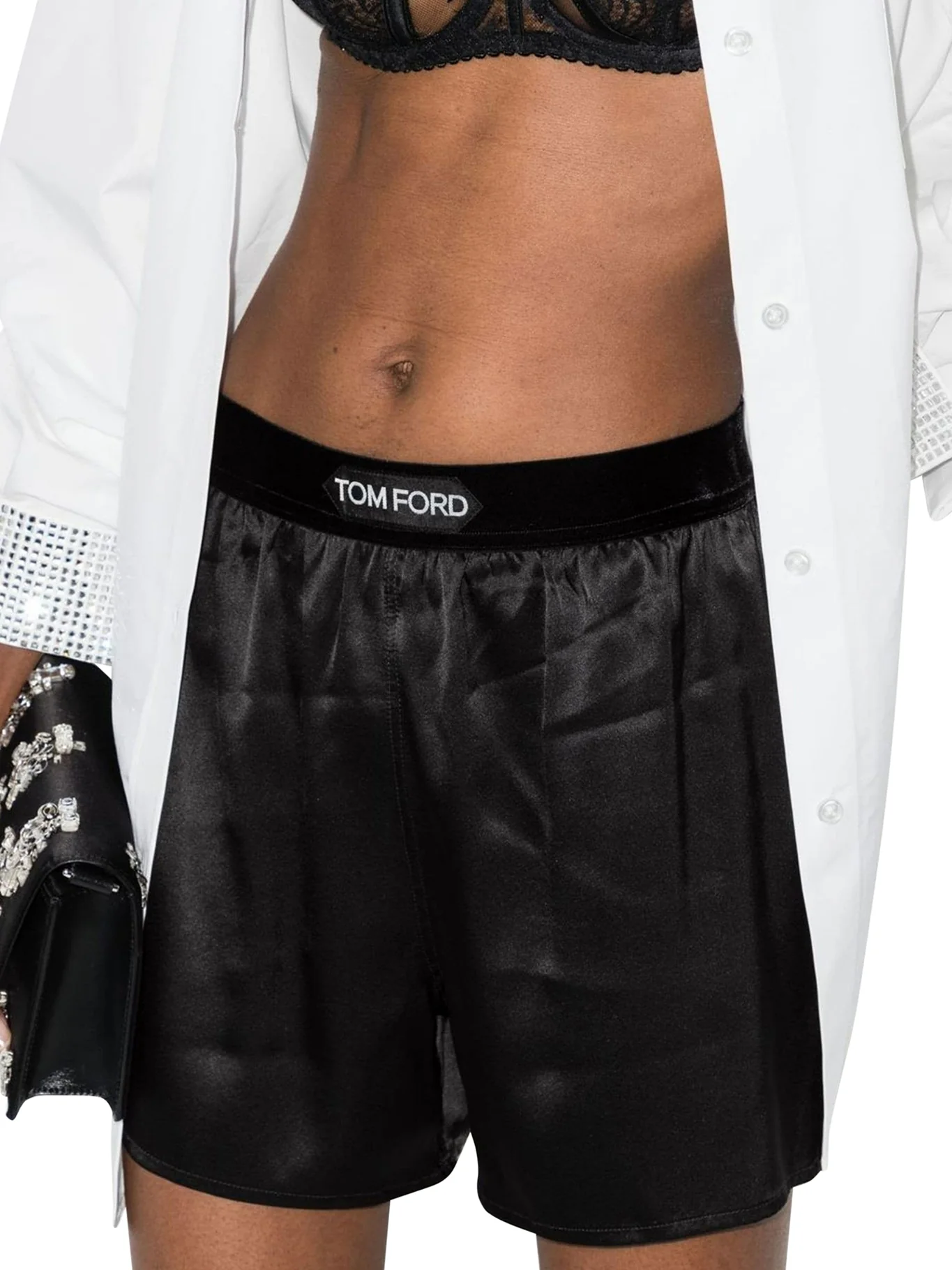 SHORTS IN STRETCH SILK SATIN - Image 3
