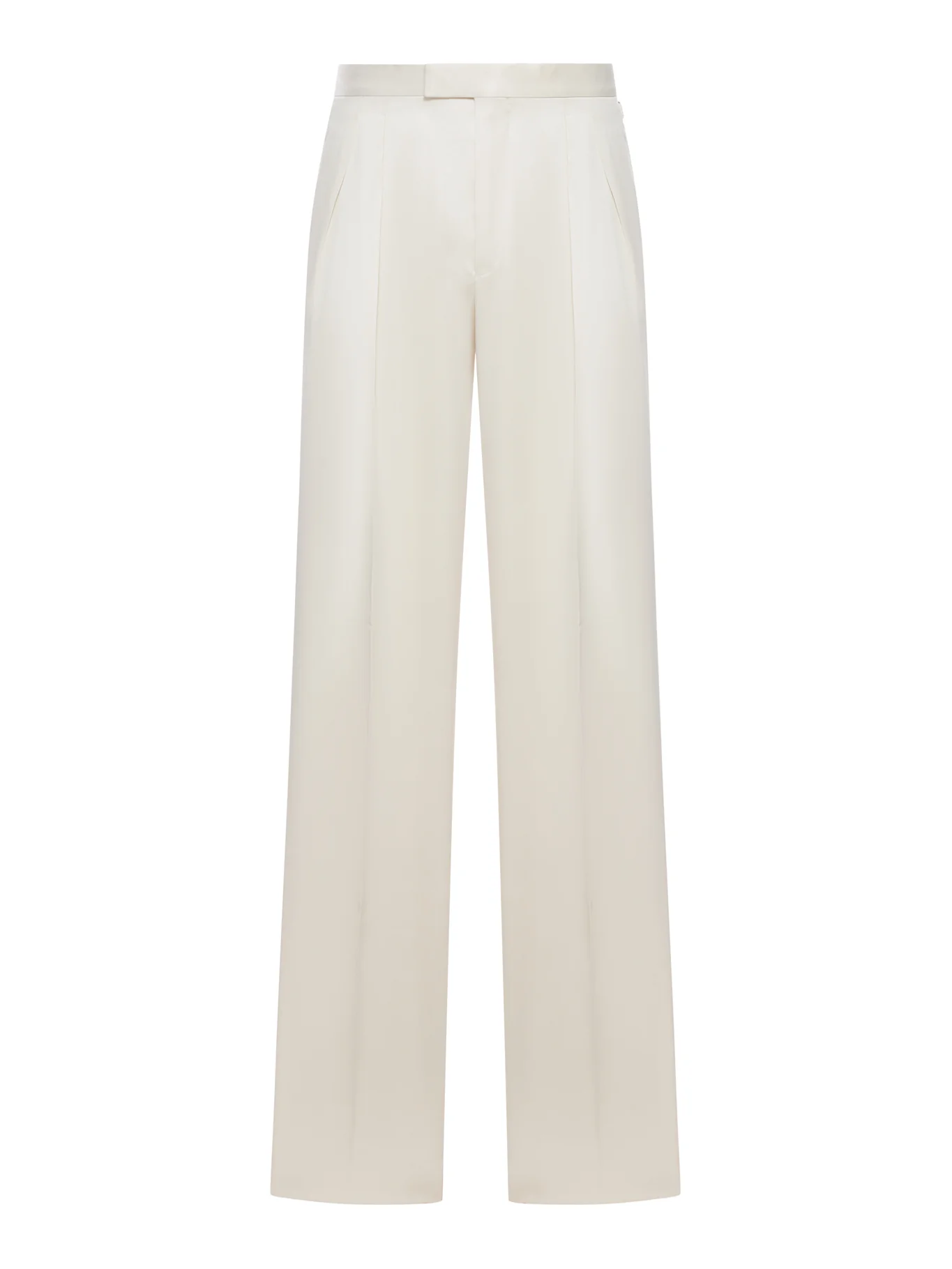 SILK GABARDINE TROUSERS WITH DOUBLE PLEATS