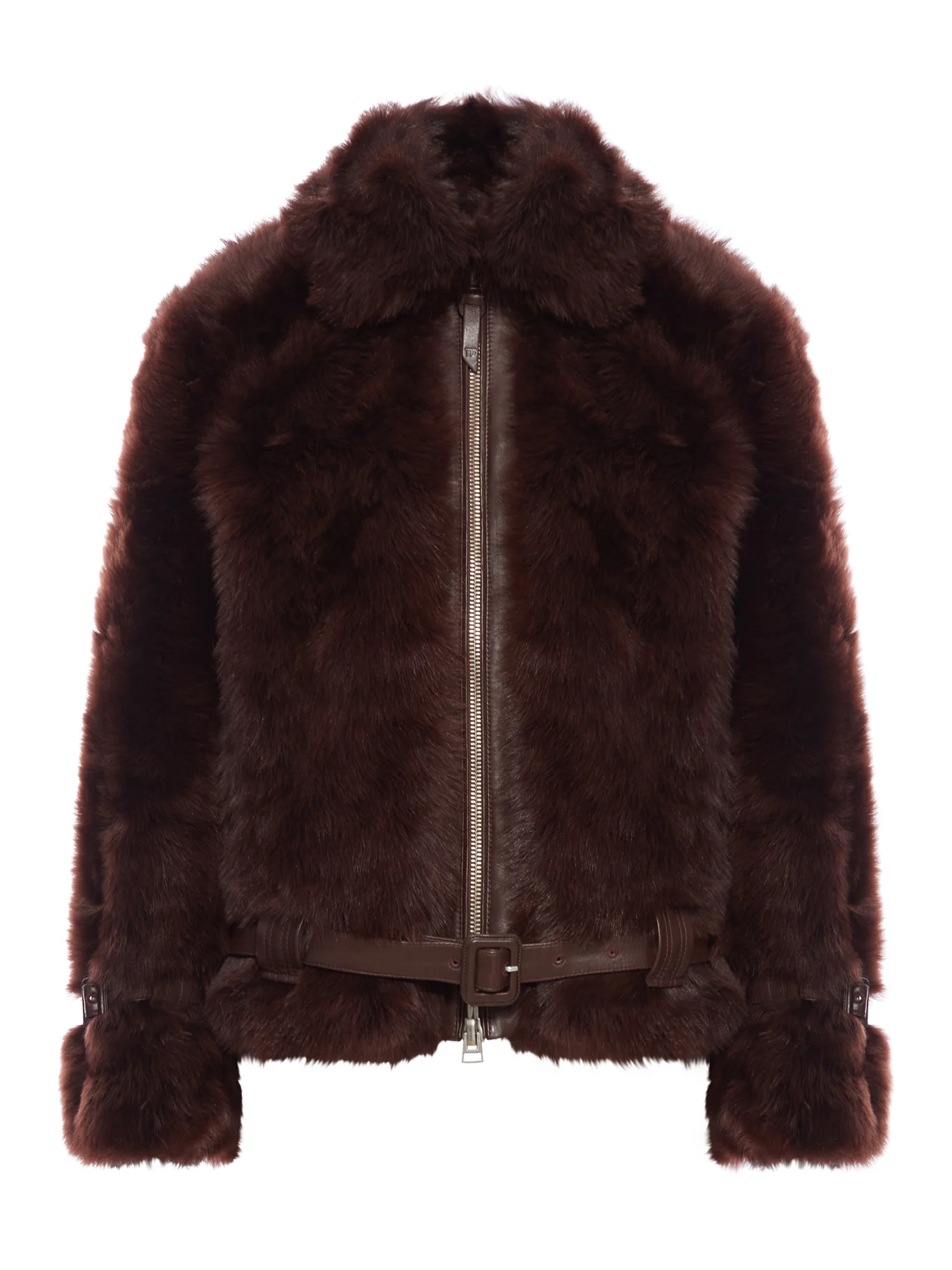 SHEARLING BLOUSON WITH SMOOTH LEATHER INSERTS