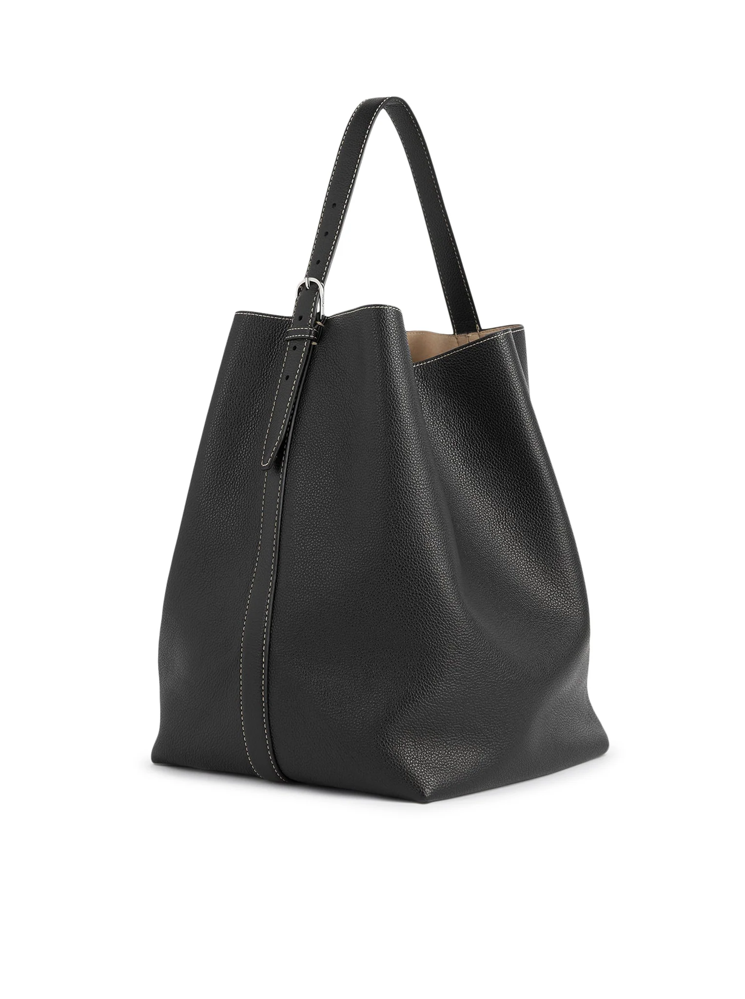 BELTED TOTE BAG IN HAMMERED CALFSKIN - Image 4