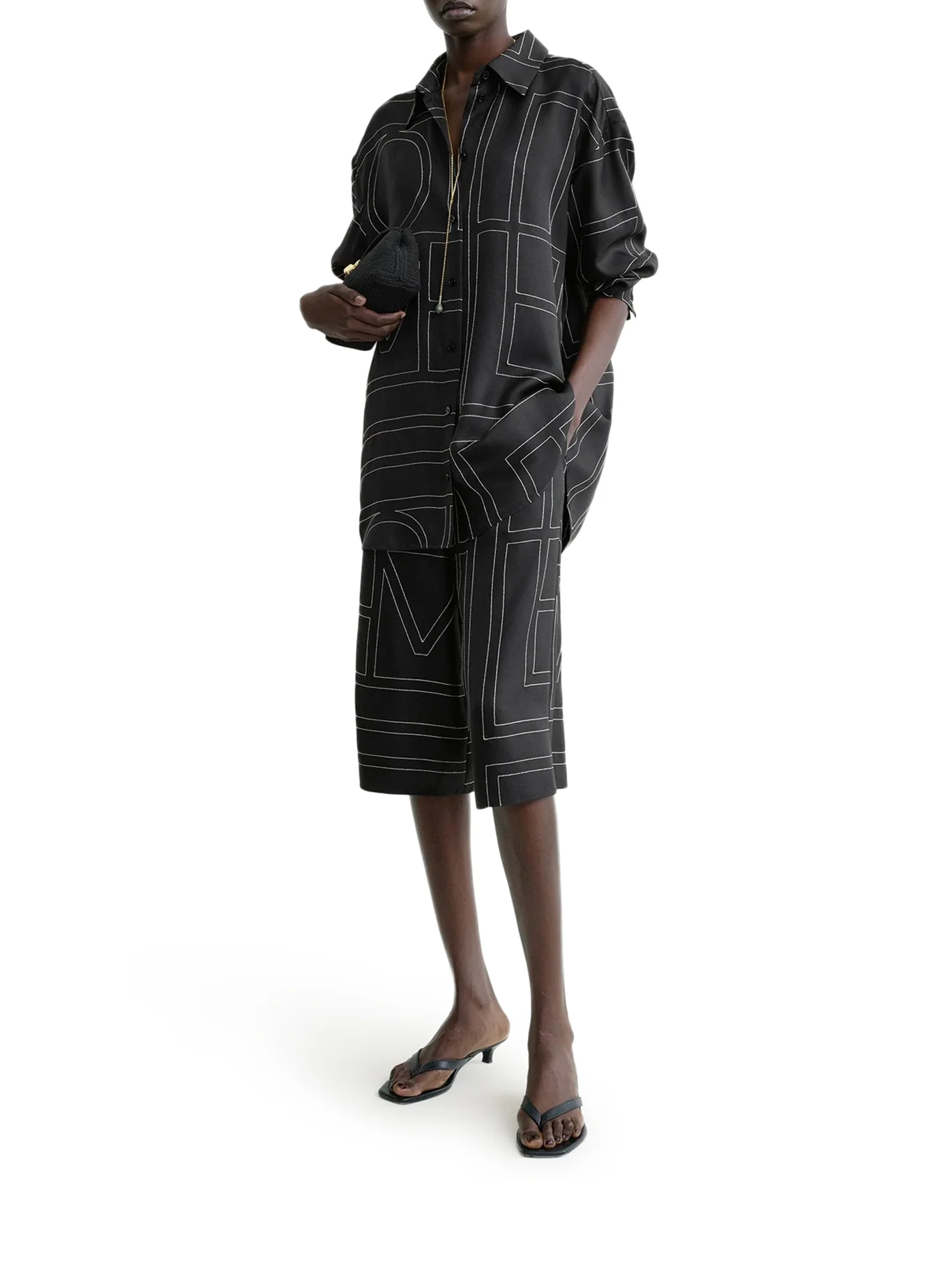 SILK SHIRT WITH MONOGRAM EMBROIDERY - Image 2