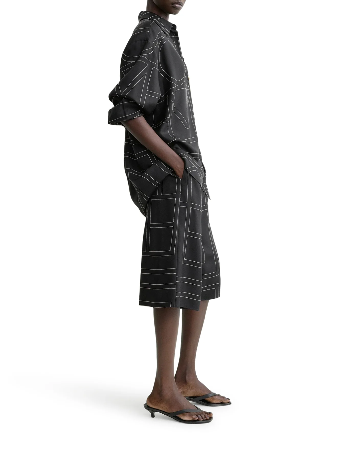 SILK SHIRT WITH MONOGRAM EMBROIDERY - Image 4