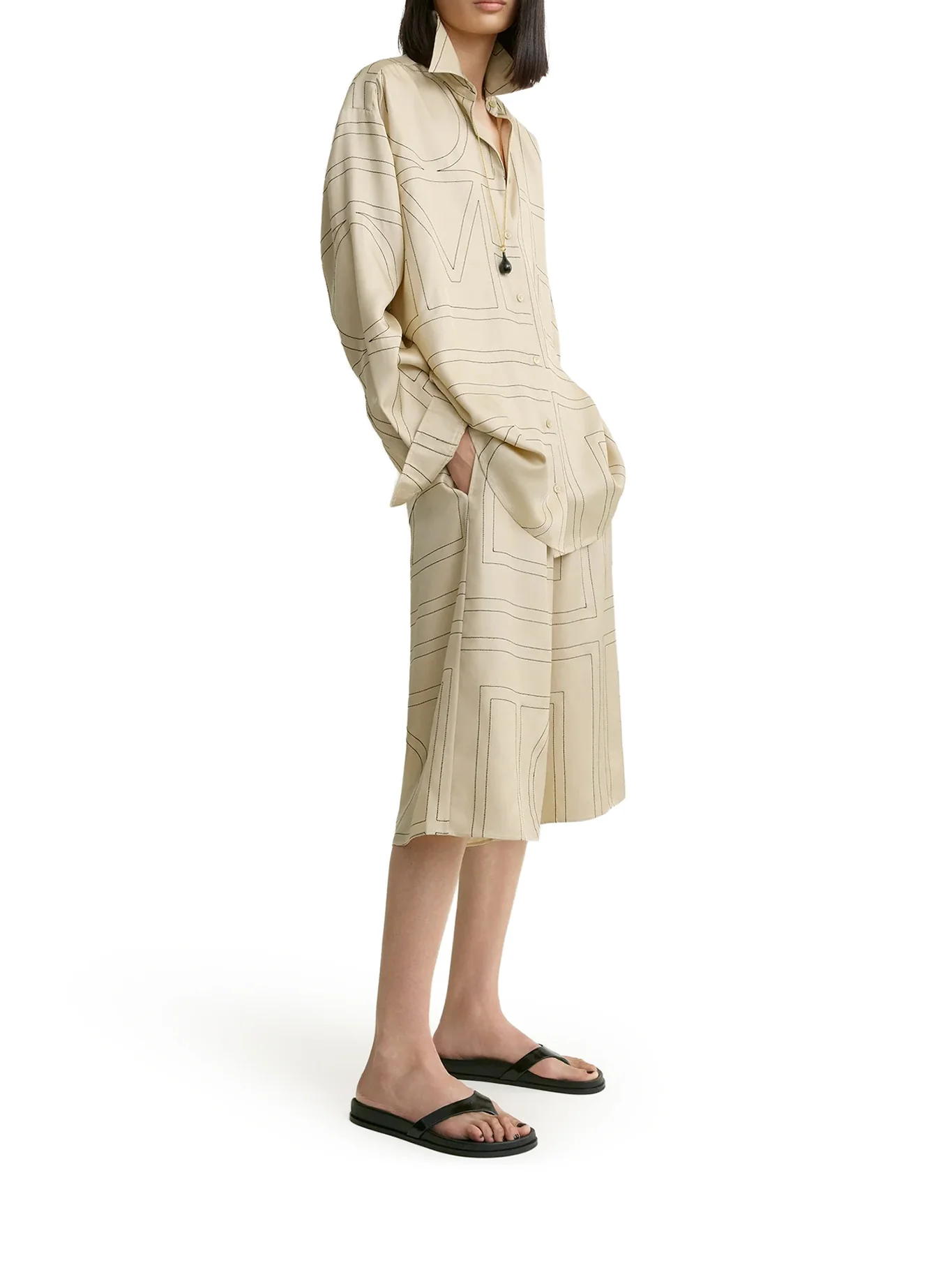 SILK SHIRT WITH MONOGRAM EMBROIDERY - Image 4