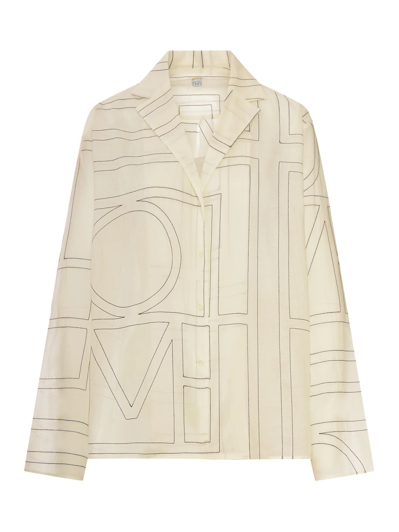 SILK SHIRT WITH MONOGRAM EMBROIDERY