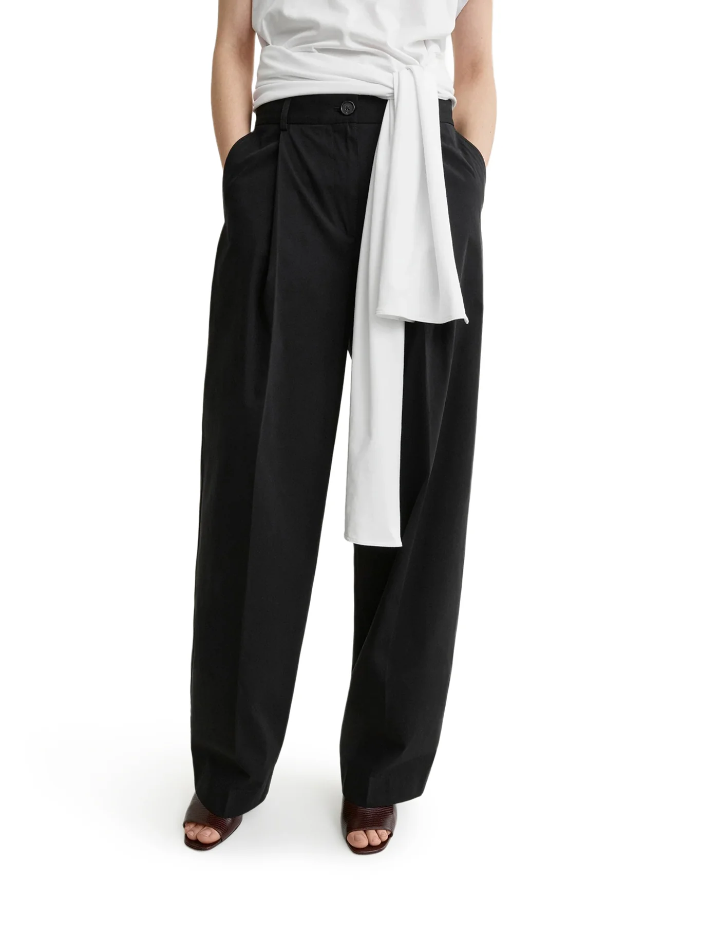 SINGLE-PLEATED COTTON TROUSERS - Image 3