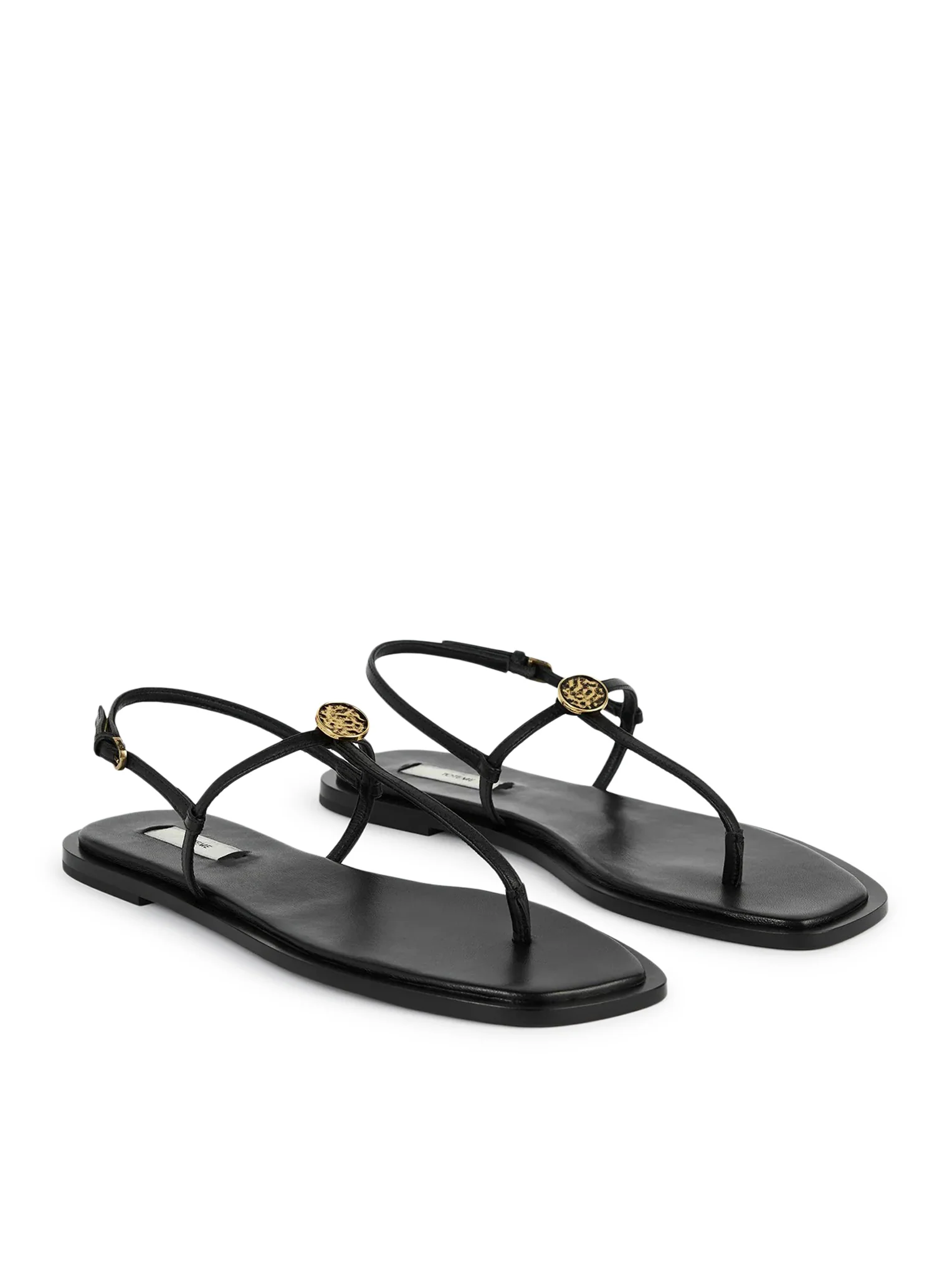 T-STRAP LEATHER SANDALS - Image 4