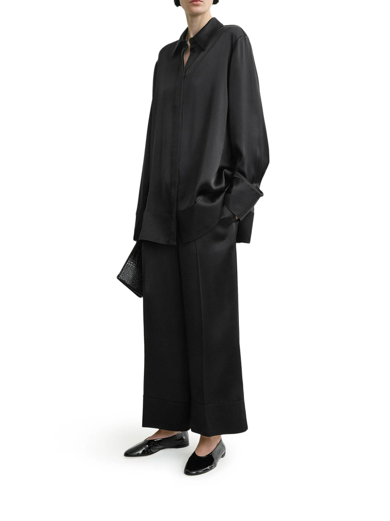 WIDE-LEG SATIN TROUSERS WITH DRAWSTRING - Image 2