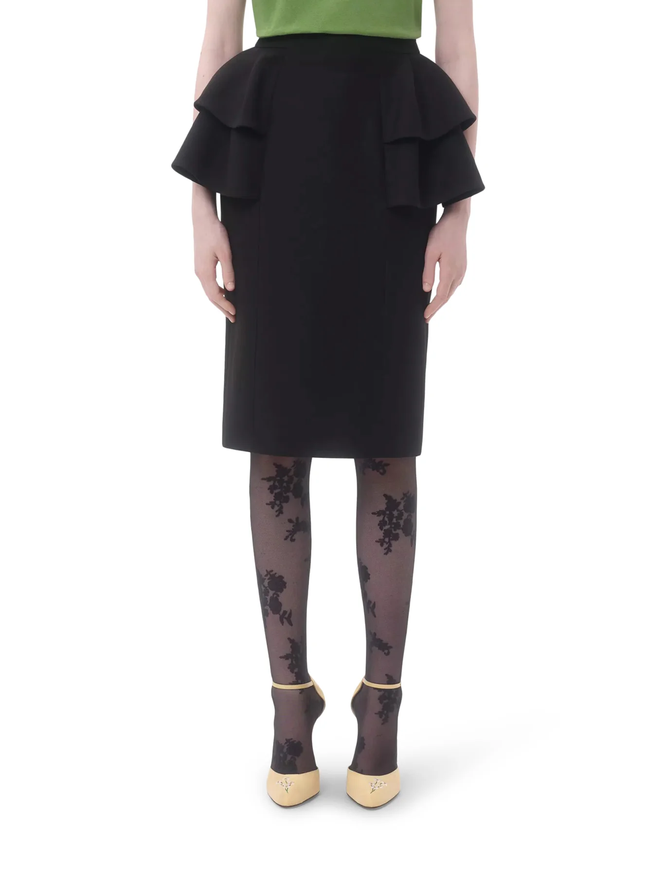 WOOL AND SILK CREPE MIDI SKIRT - Image 3