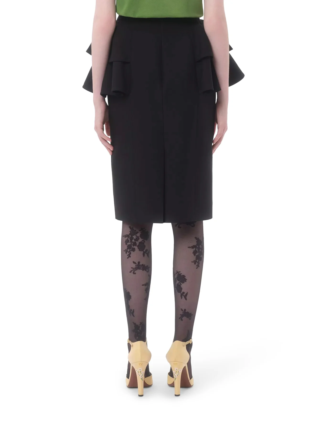 WOOL AND SILK CREPE MIDI SKIRT - Image 4