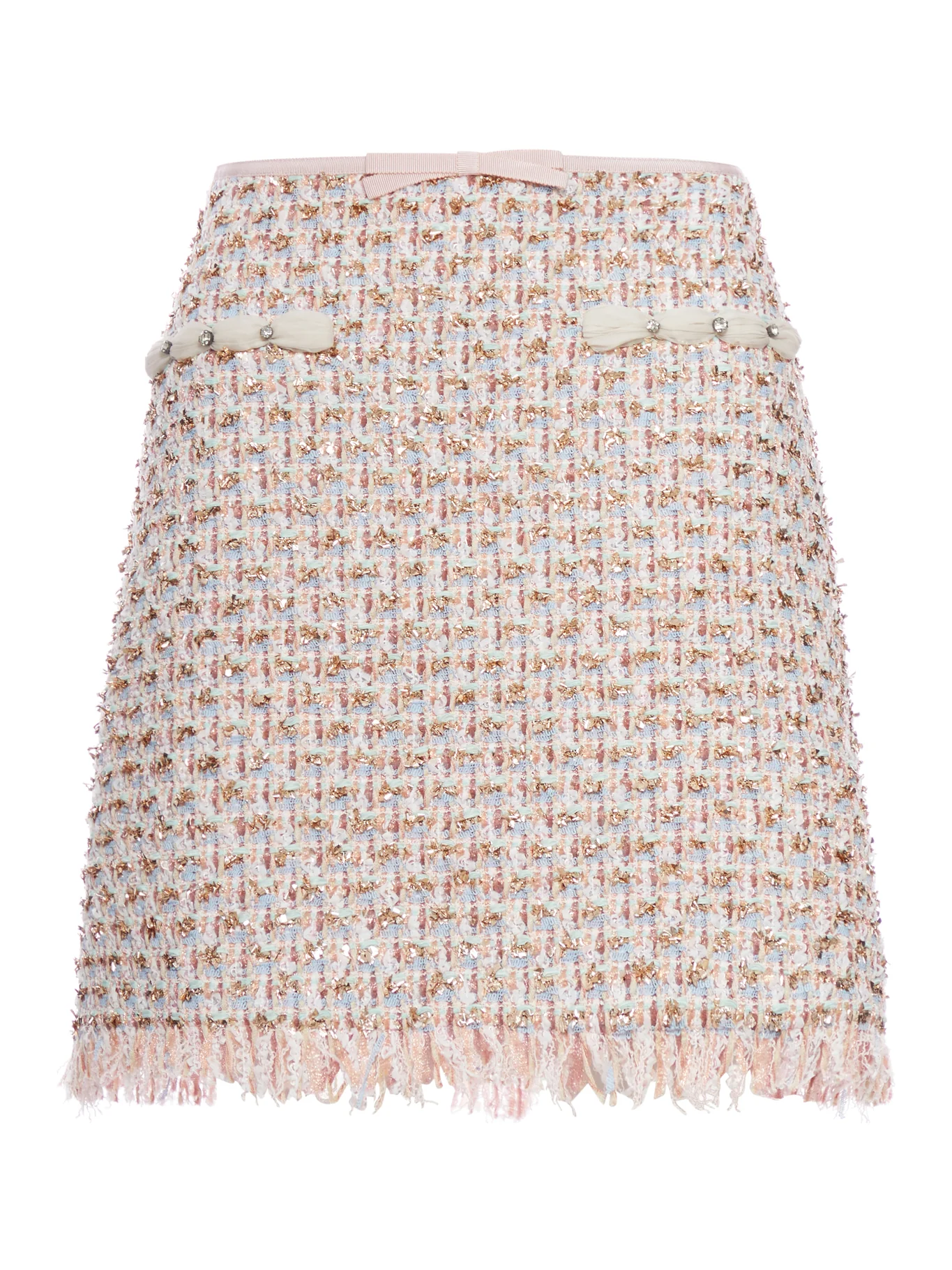 EMBROIDERED TWEED SKIRT