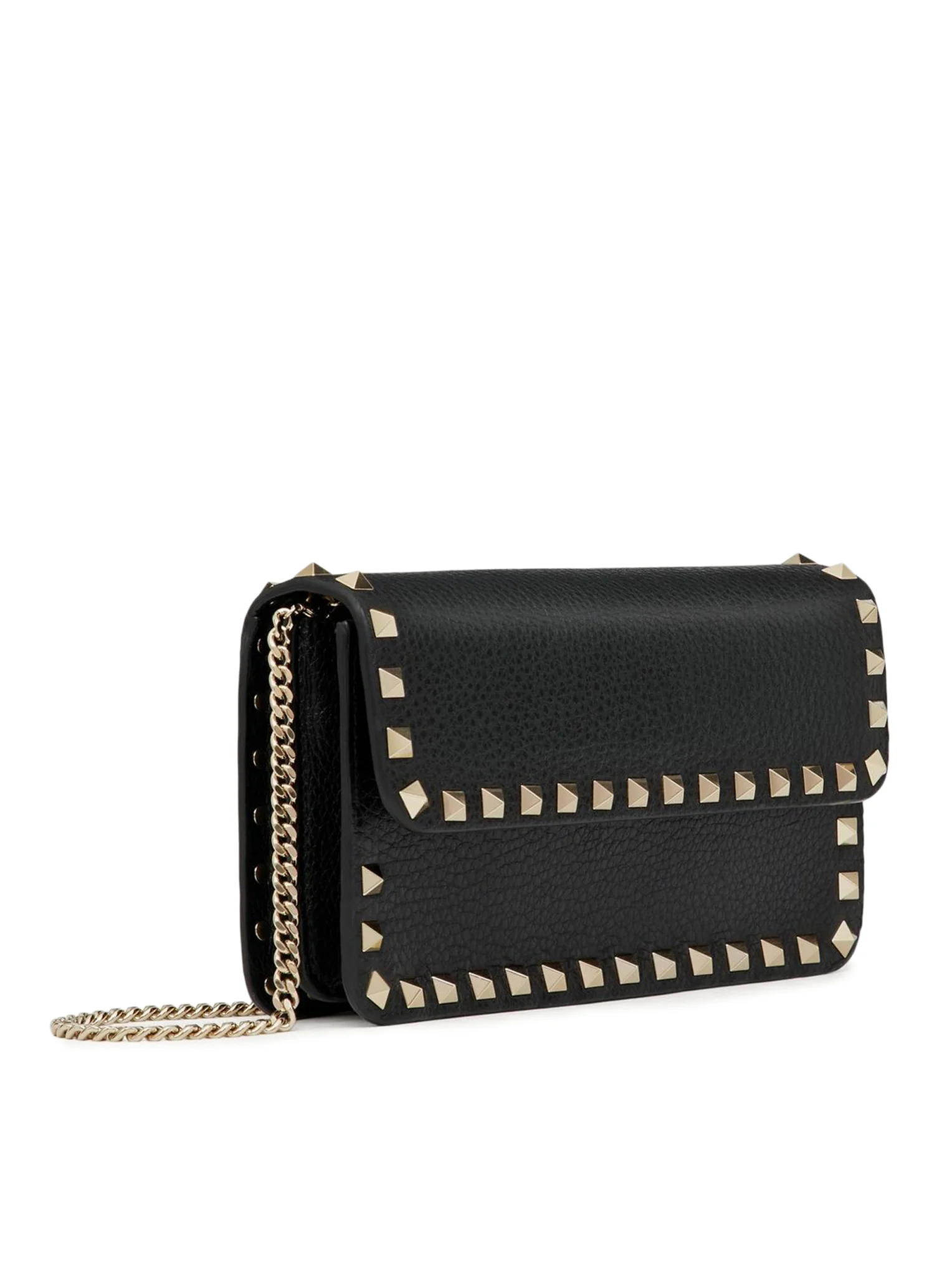 ROCKSTUD CHAIN POUCH IN GARNET CALFSKIN - Image 2