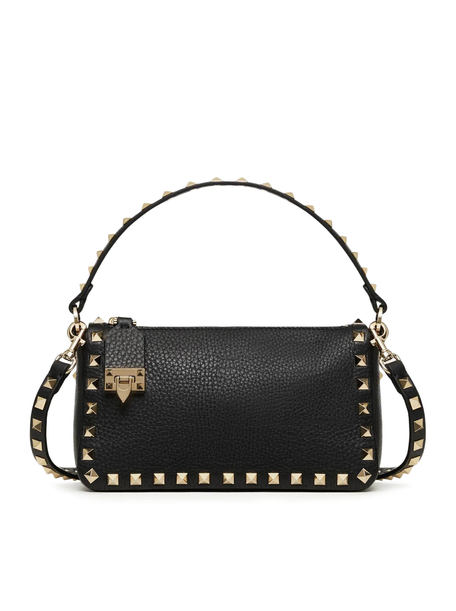 SMALL ROCKSTUD SHOULDER BAG IN GARNET CALFSKIN