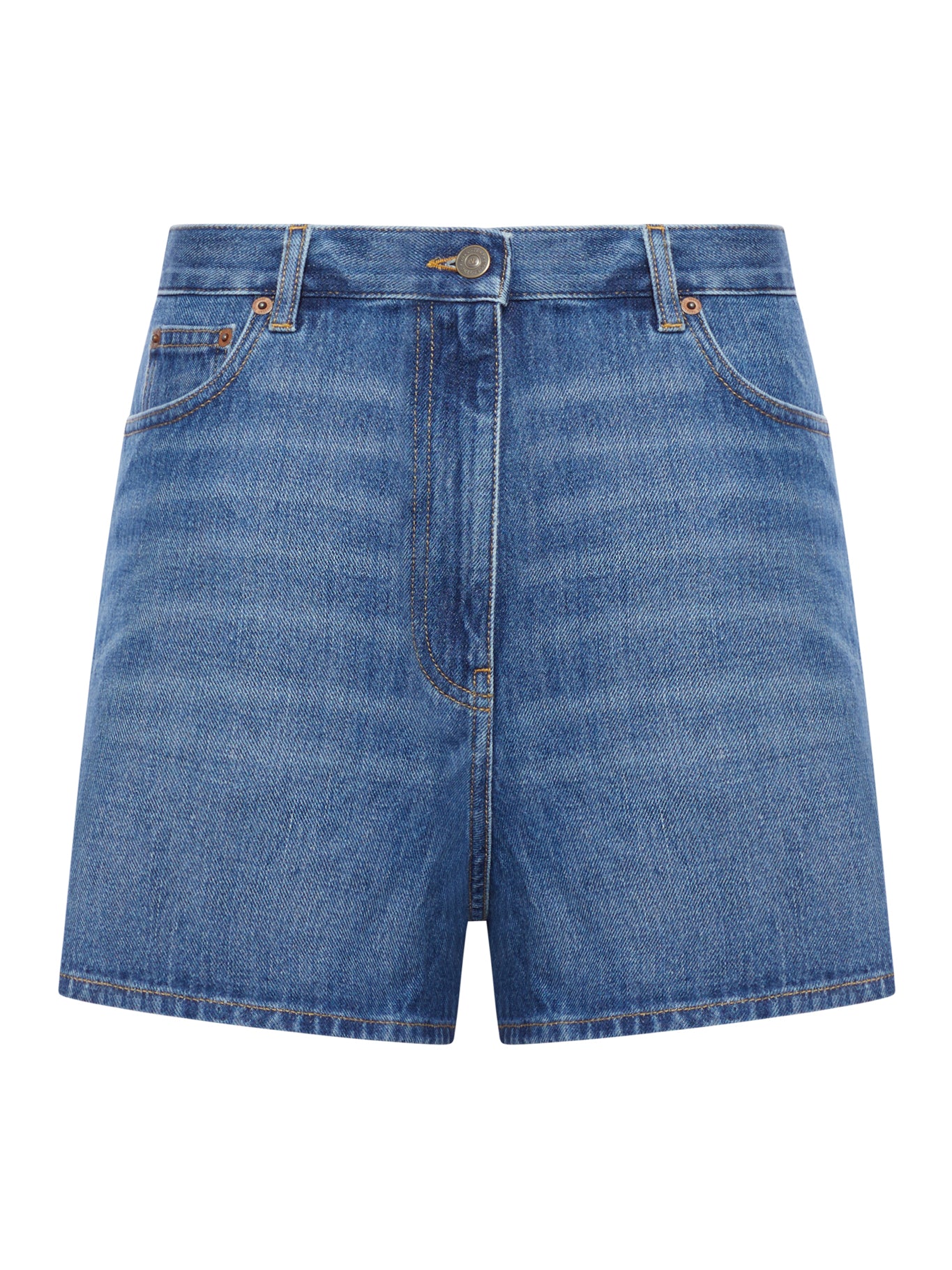 SOLID DENIM SHORTS