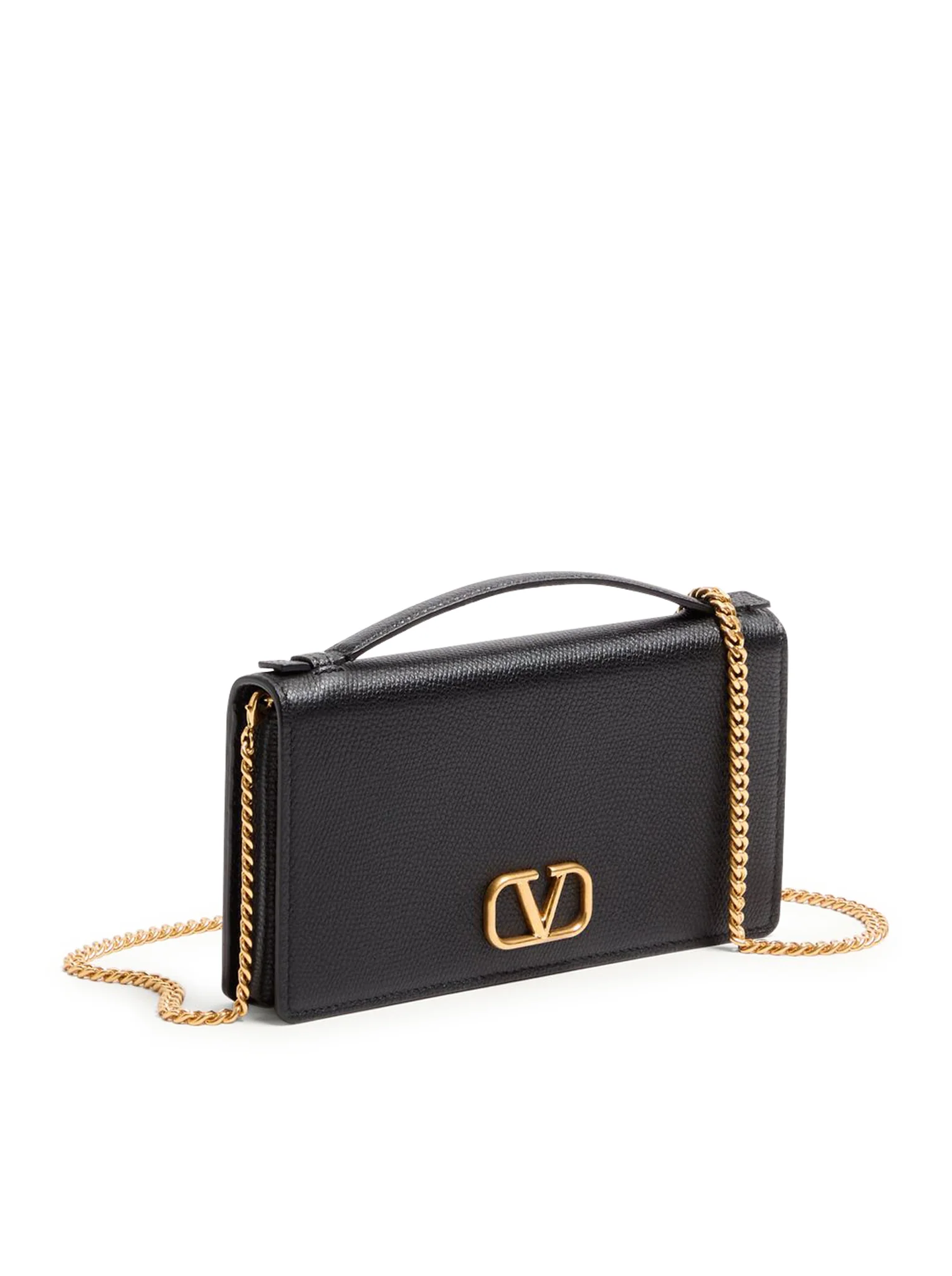 VLOGO SIGNATURE CHAIN WALLET IN GARNET CALFSKIN - Image 3