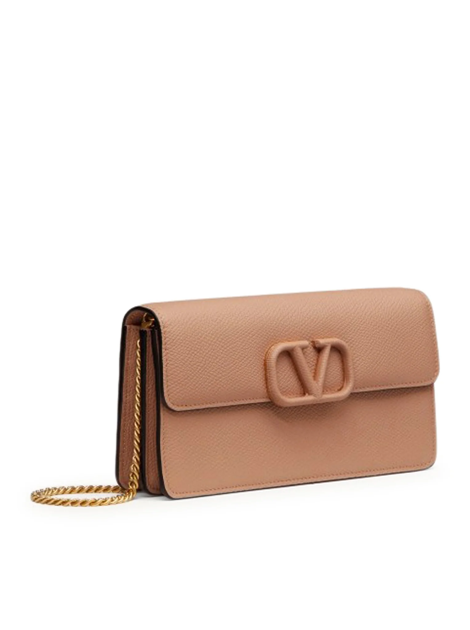 VLOGO SIGNATURE CHAIN WALLET IN HAMMERED CALFSKIN - Image 3