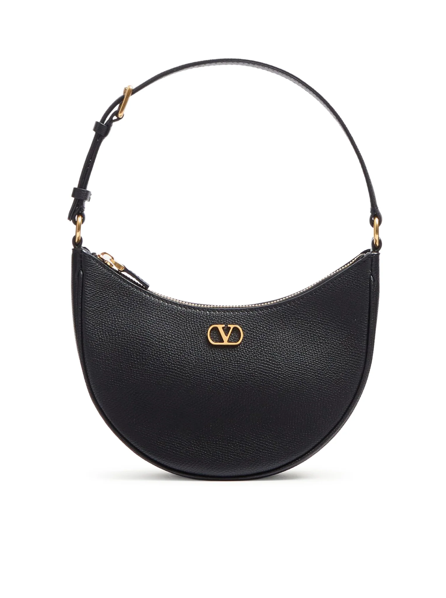 VLOGO SIGNATURE MINI HOBO BAG IN BLACK GARNET CALFSKIN
